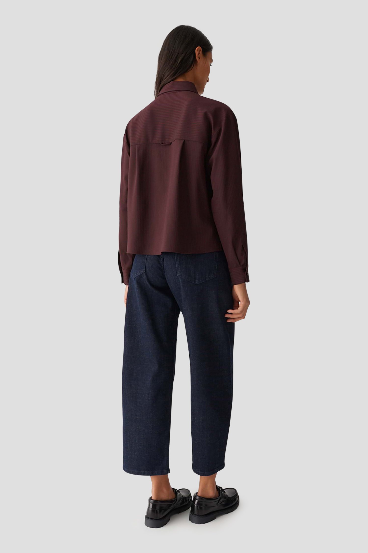 Le dos de Blouse bordeaux à motif rayé de Opus pour Femmes