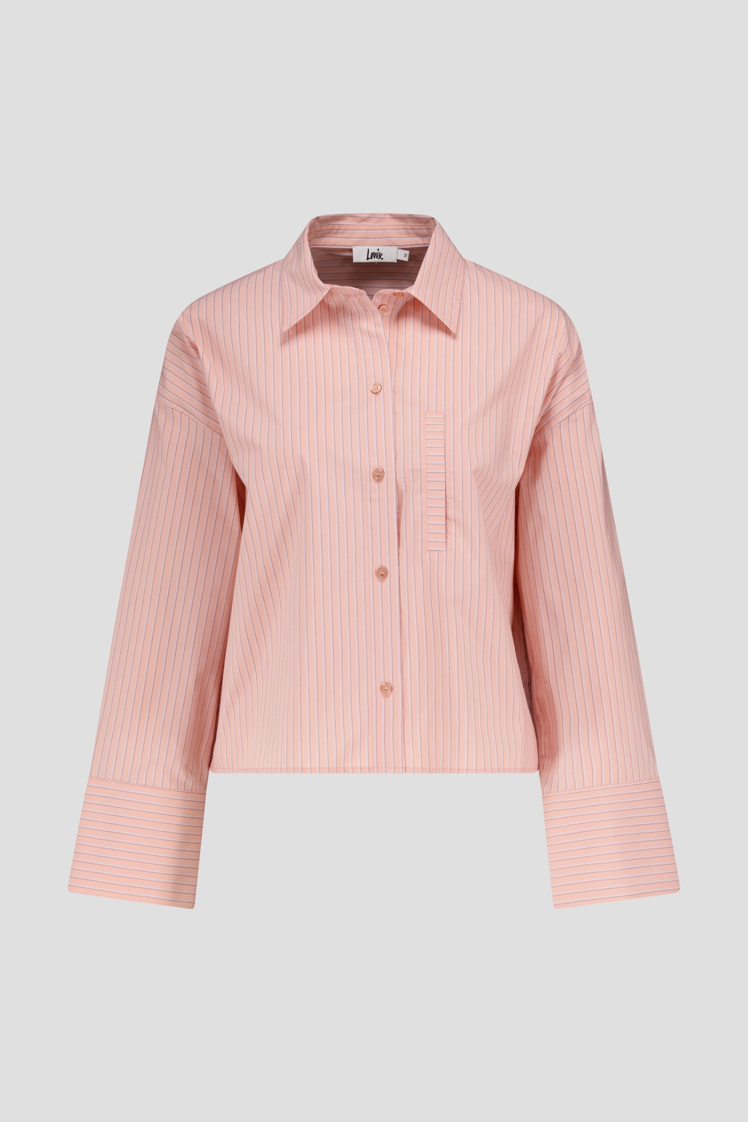 Blouse courte à rayures rose corail de Louise pour Femmes