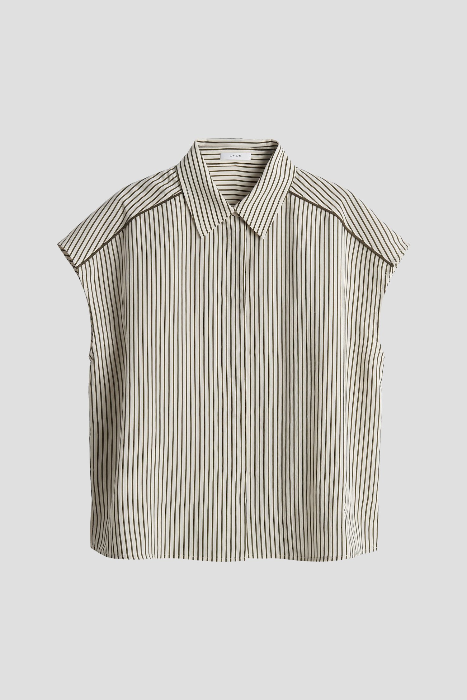 Photo produit 1 de Blouse écrue à rayures vertes de Opus pour Femmes