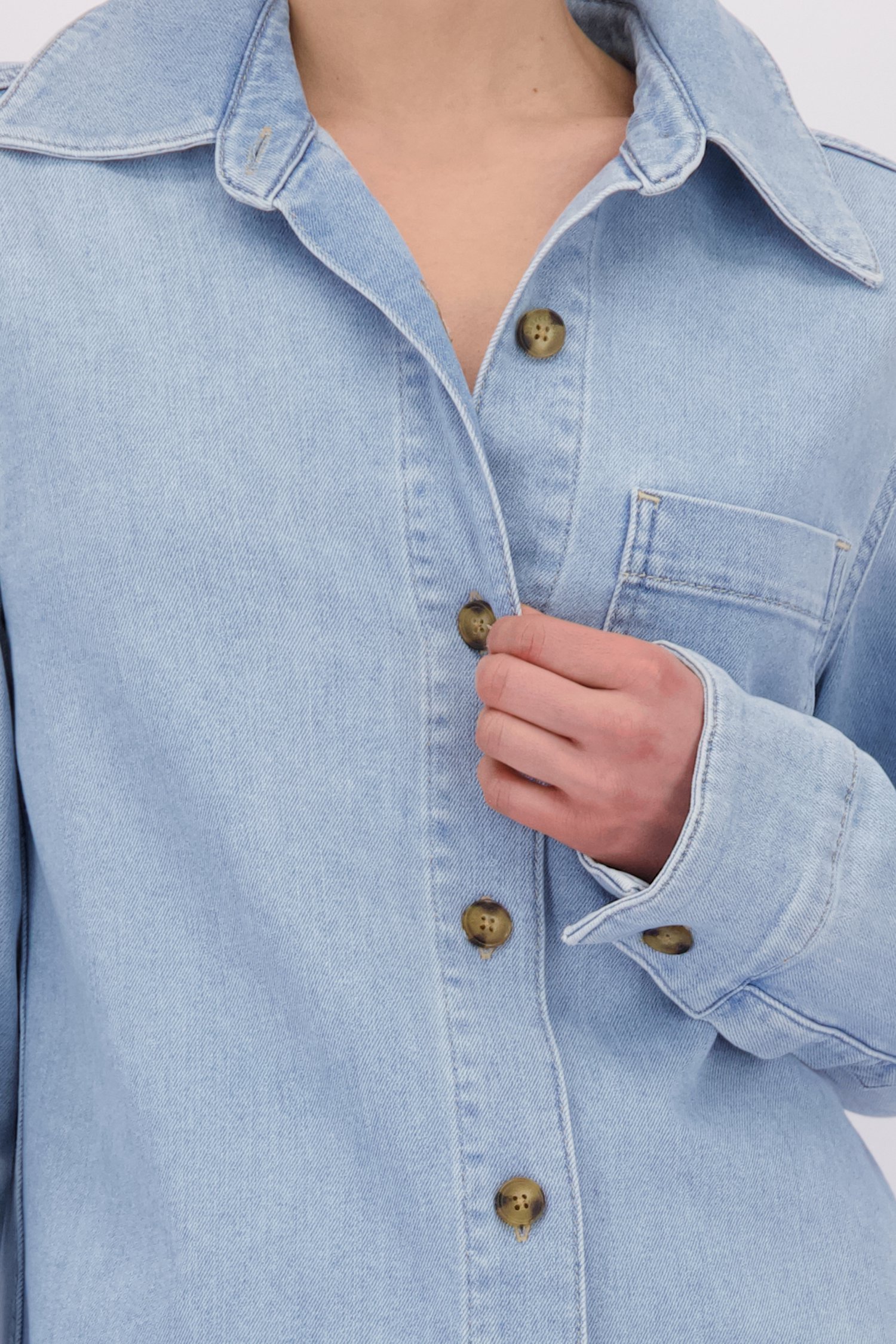 Détail de Blouse en denim bleu clair  de Marc O'Polo pour Femmes