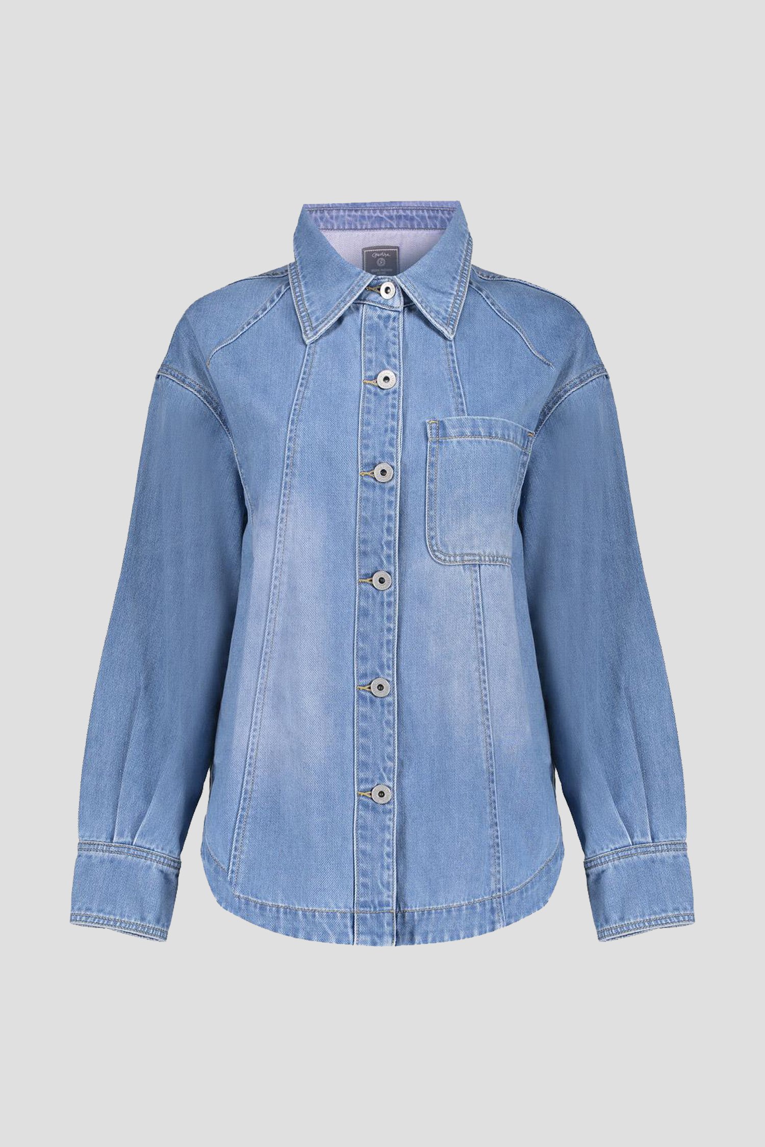 Blouse en denim bleu de Geisha pour Femmes
