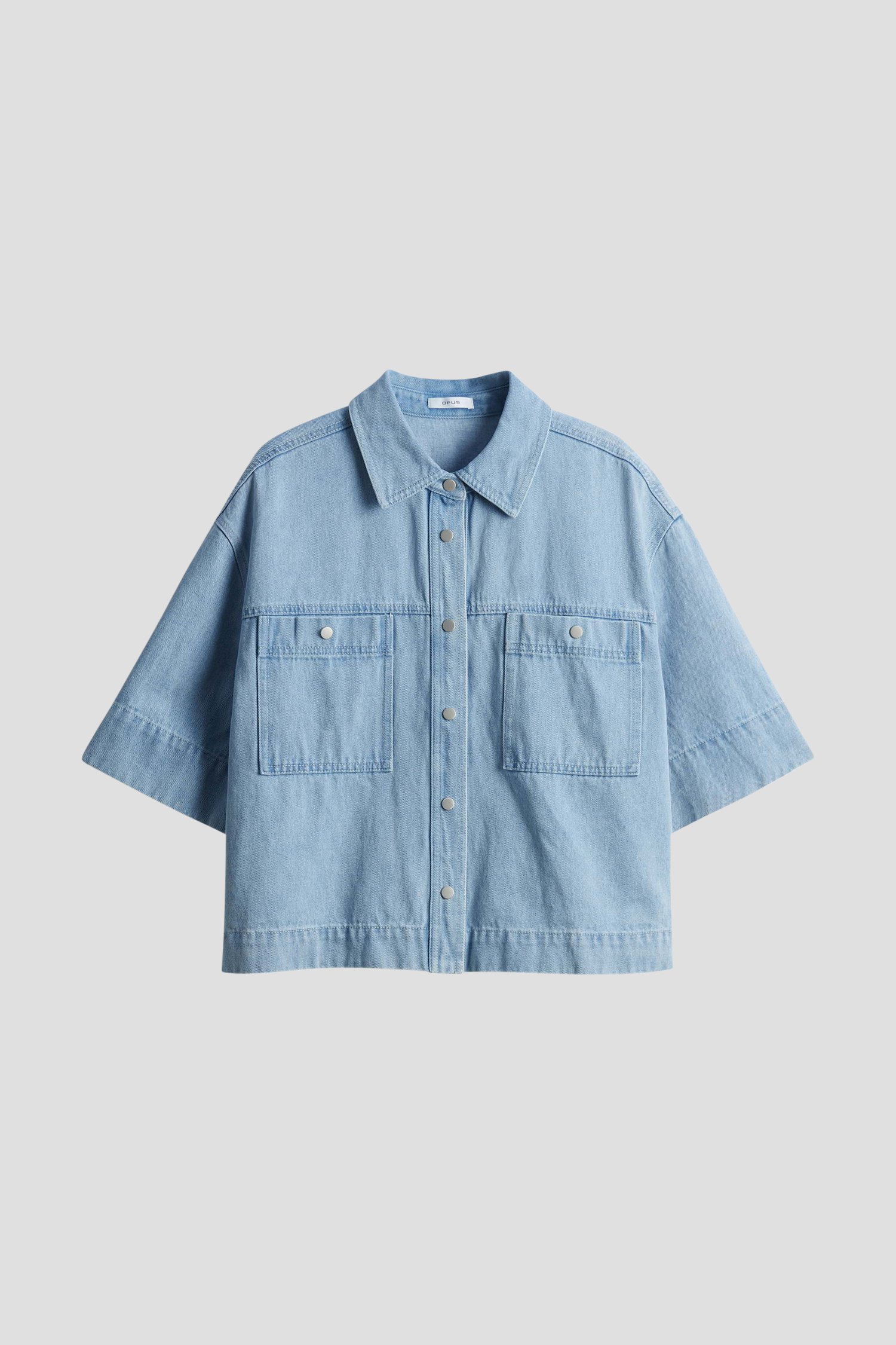Blouse en jean bleu à manches 3/4	 de Opus pour Femmes
