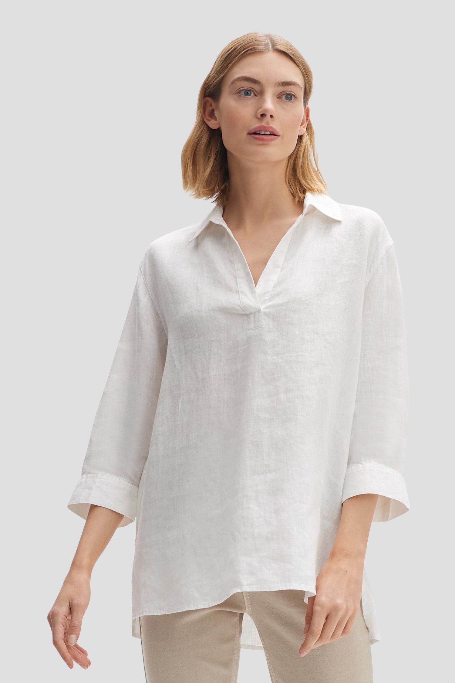 Blouse en lin blanc de Opus pour Femmes