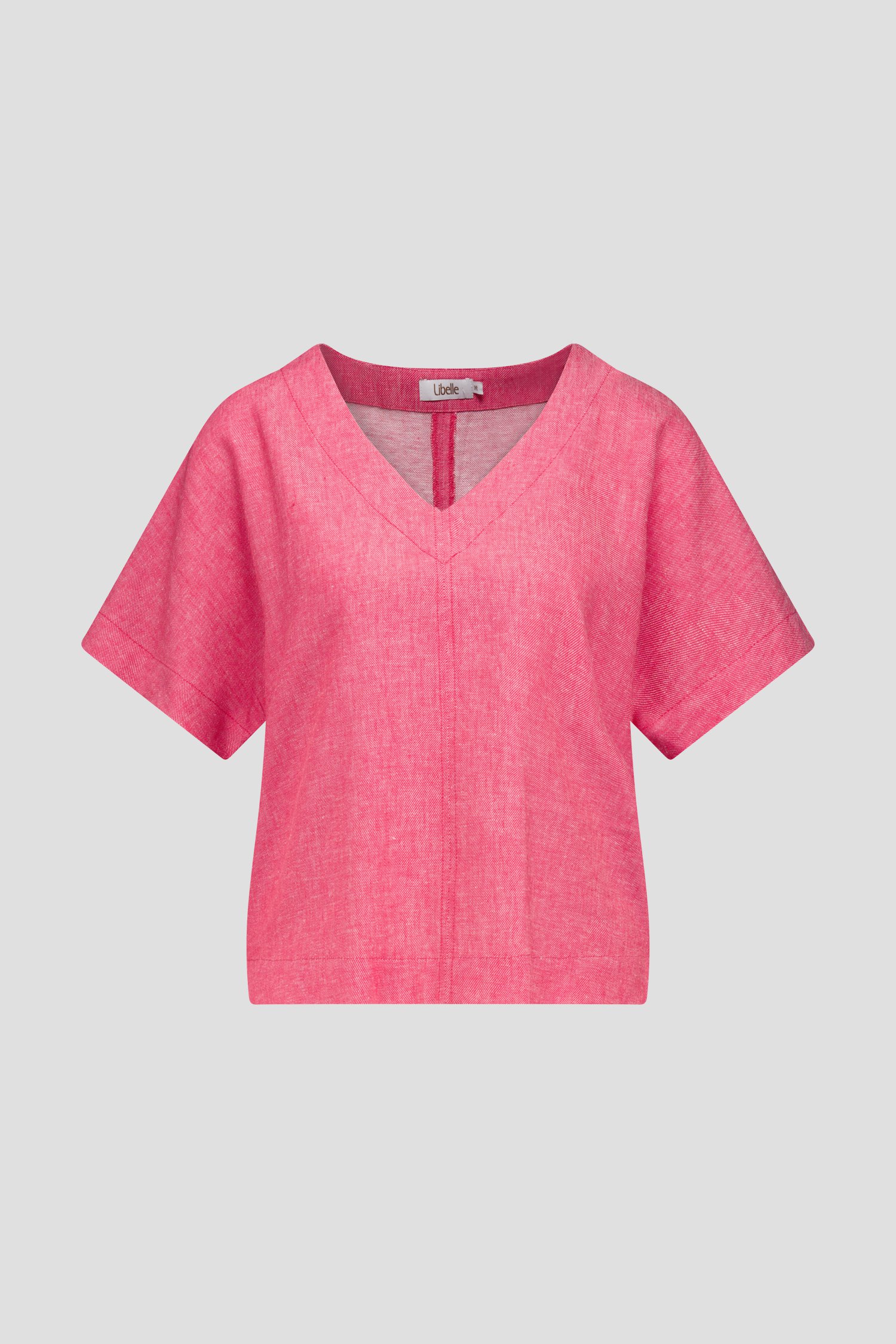 Blouse en lin corail à col en V de Libelle pour Femmes