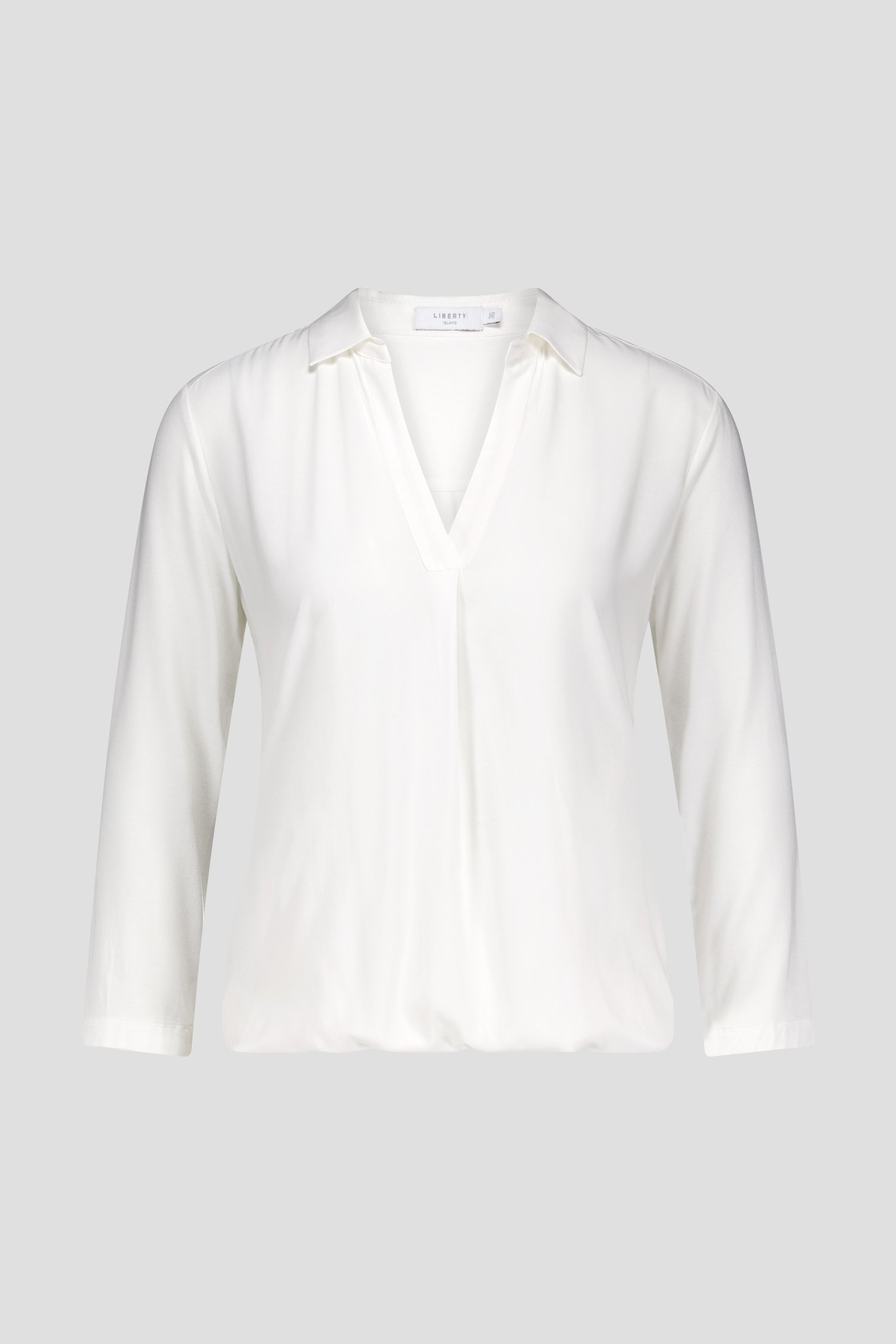 Blouse fine blanche à taille élastiquée de Liberty Island pour Femmes