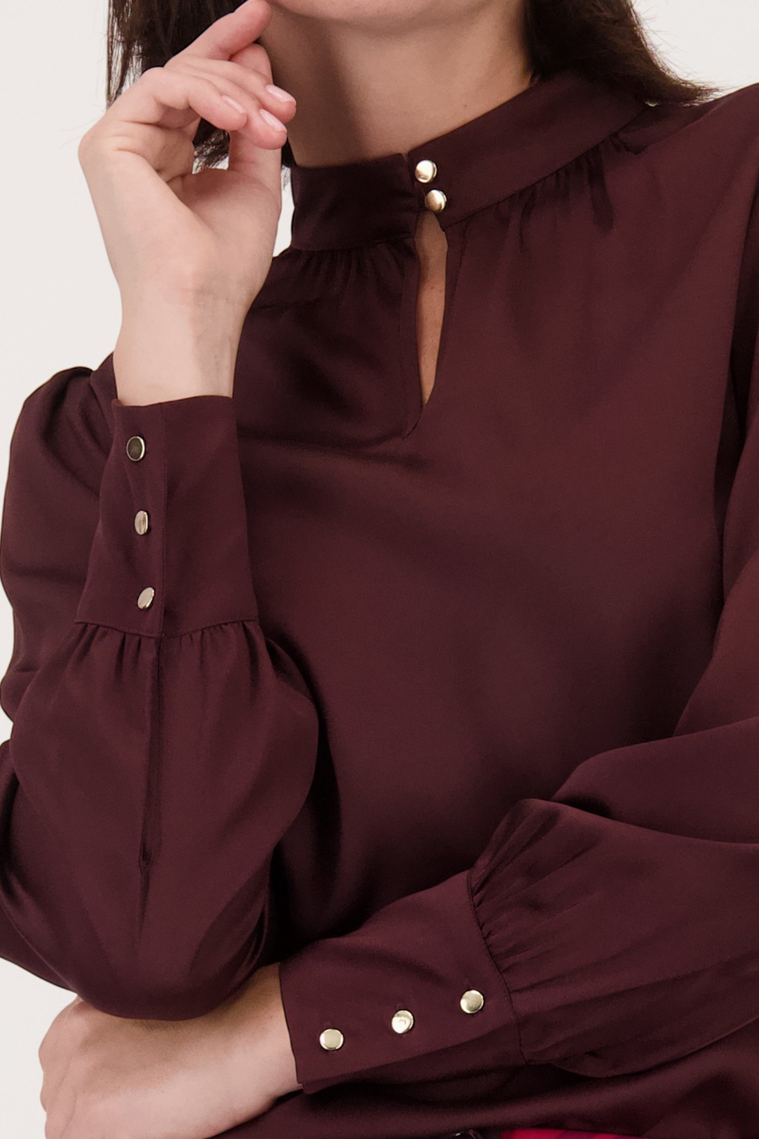 Blouse fine de couleur bordeaux foncé de D'Auvry pour Femmes