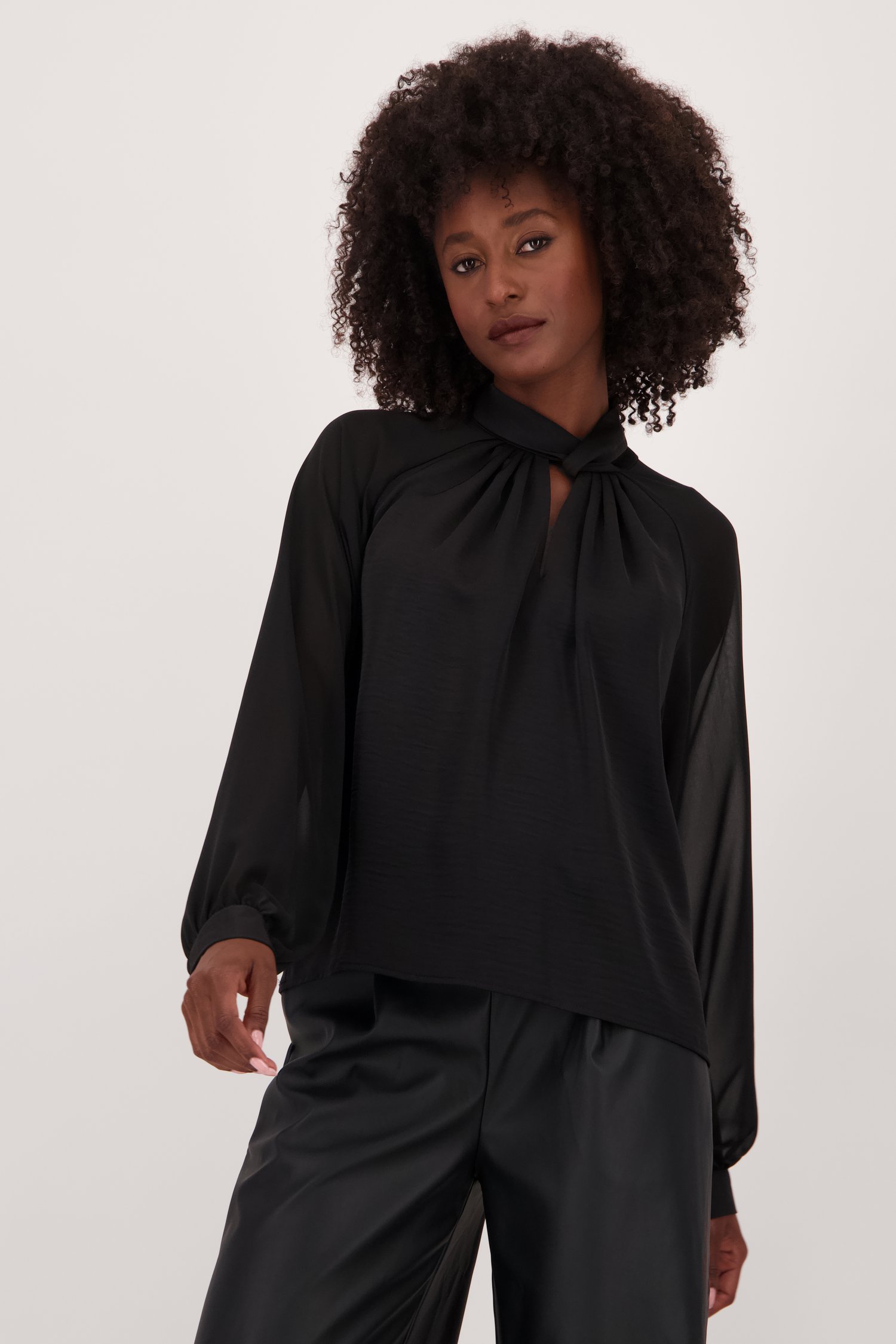 Blouse fine noire à manches transparentes de JDY pour Femmes