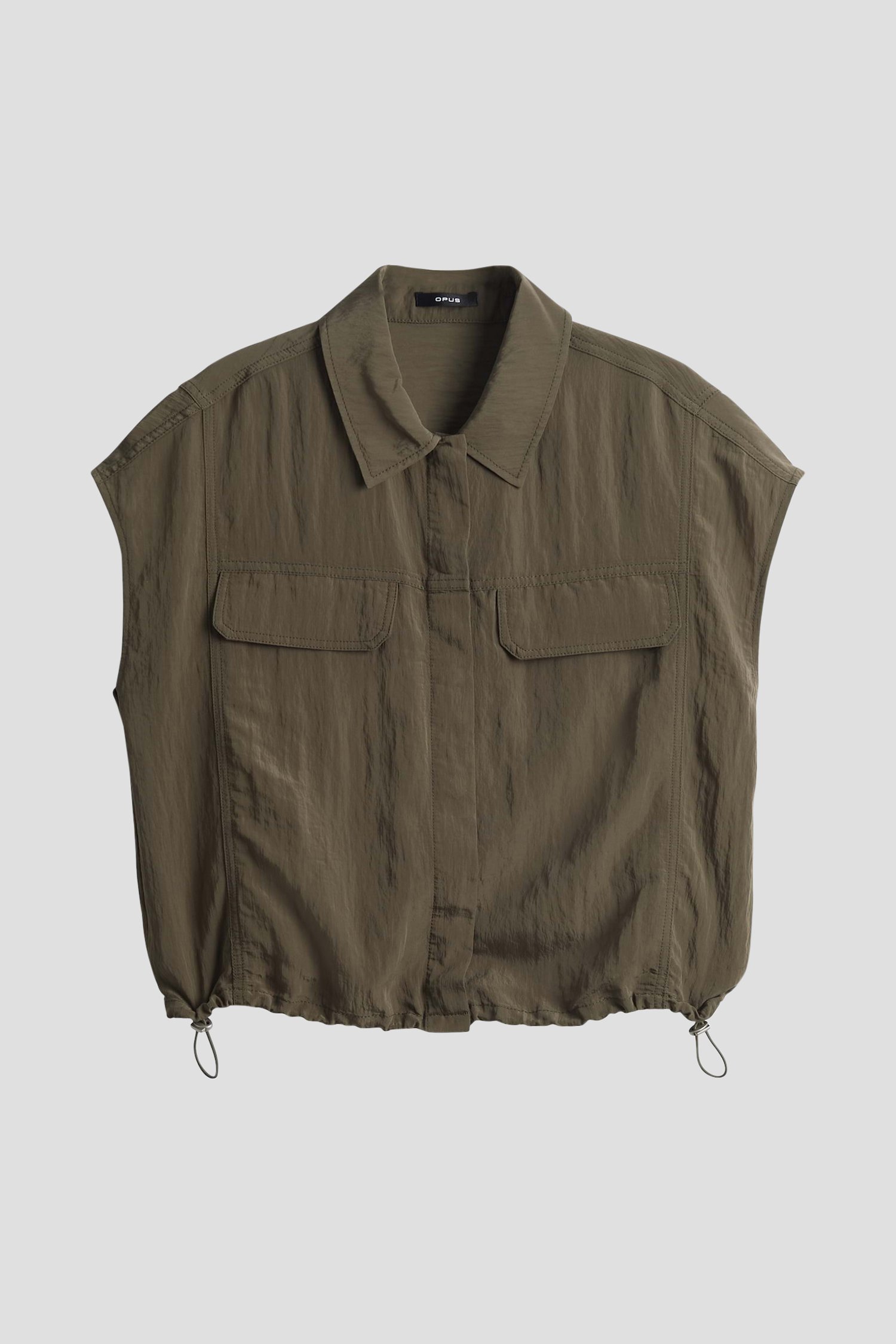 Blouse kaki à manches courtes de Opus pour Femmes