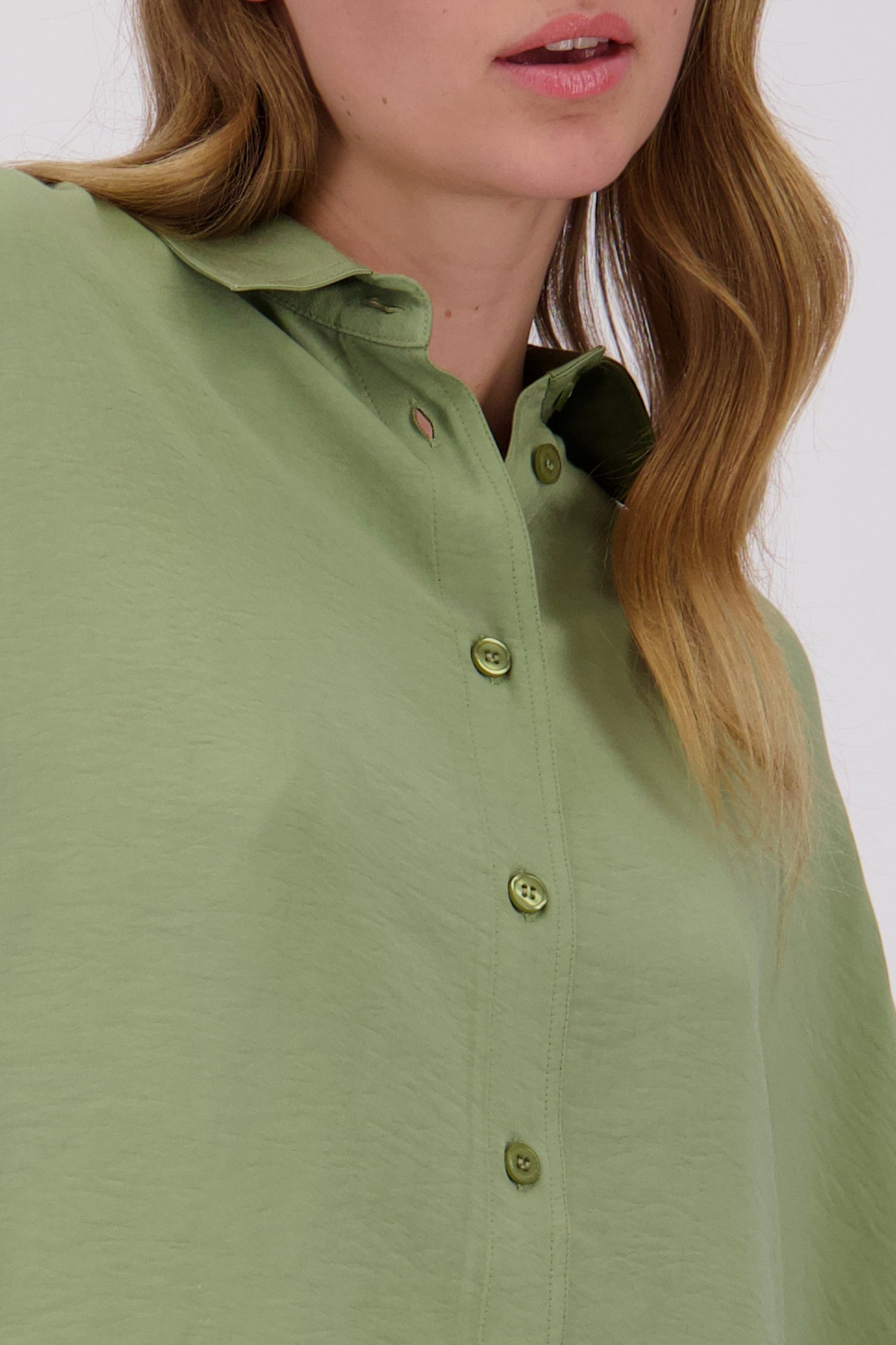 Blouse kaki à manches mi-longues de More & More pour Femmes