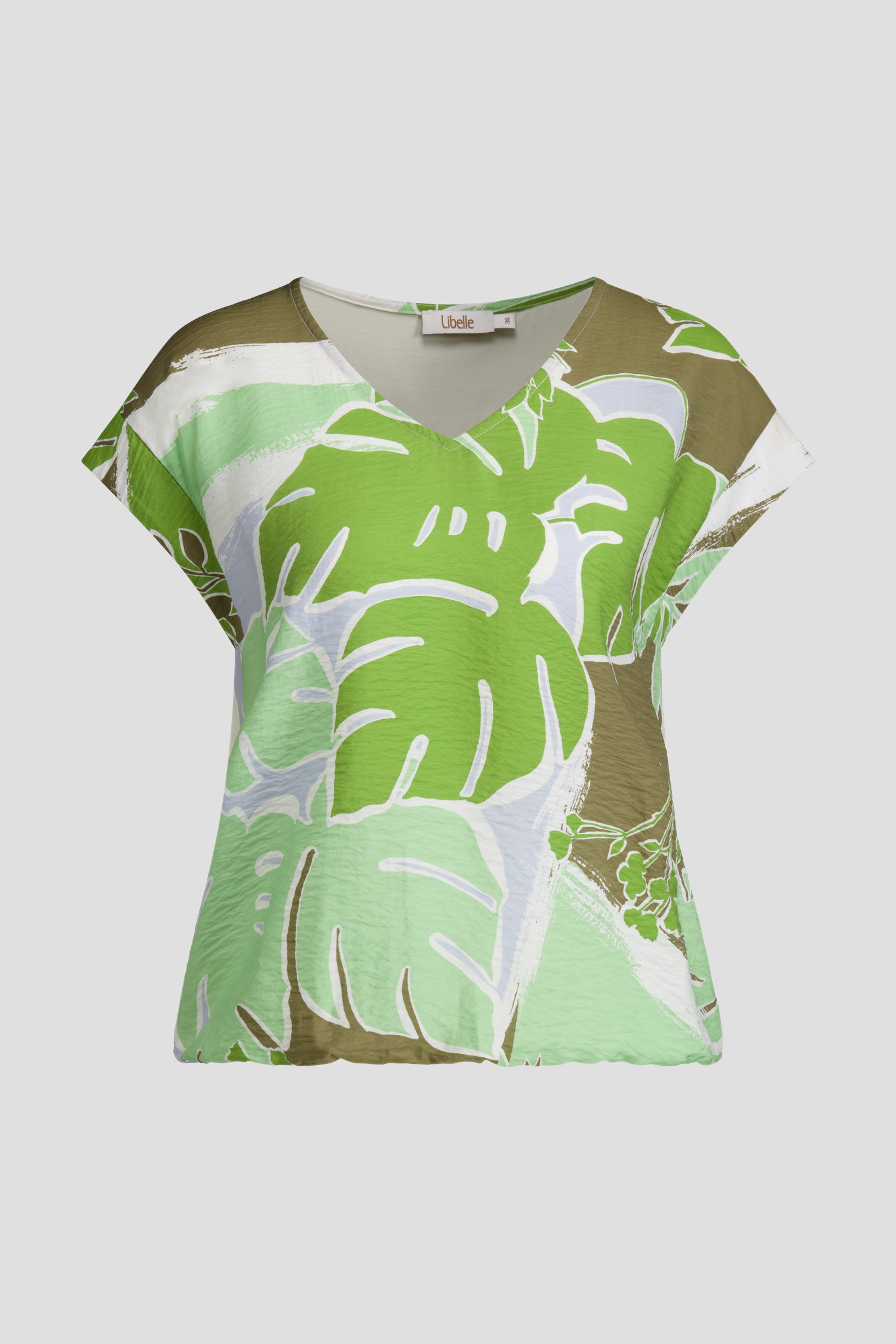 Productfoto 1 van Blouse met groene bladerprint  door Libelle voor Dames