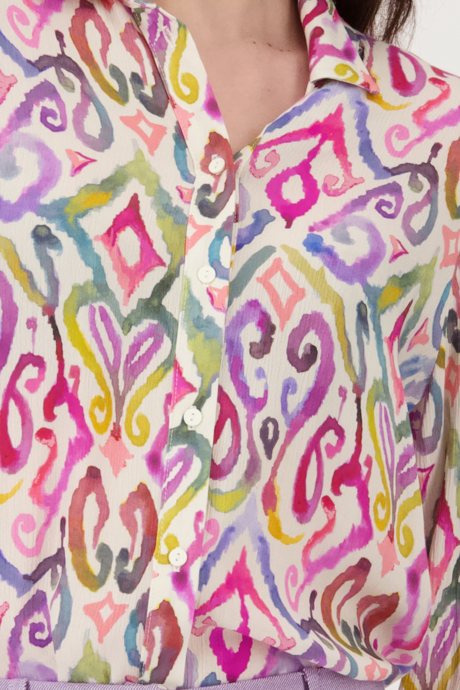 Blouse met kleurrijke aquarelprint van Geisha voor Dames