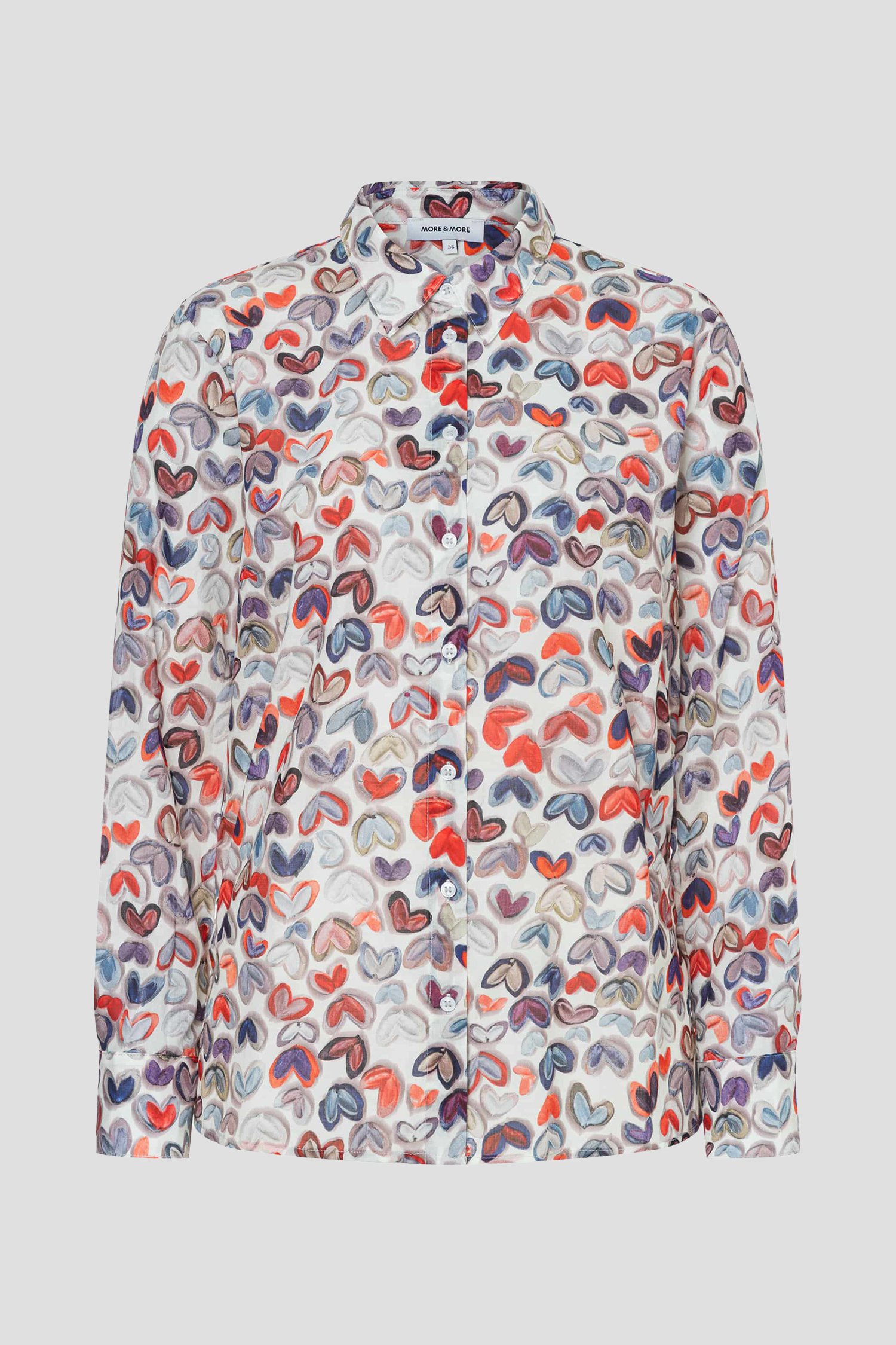 Productfoto 1 van Blouse met kleurrijke hartjesprint door More & More voor Dames