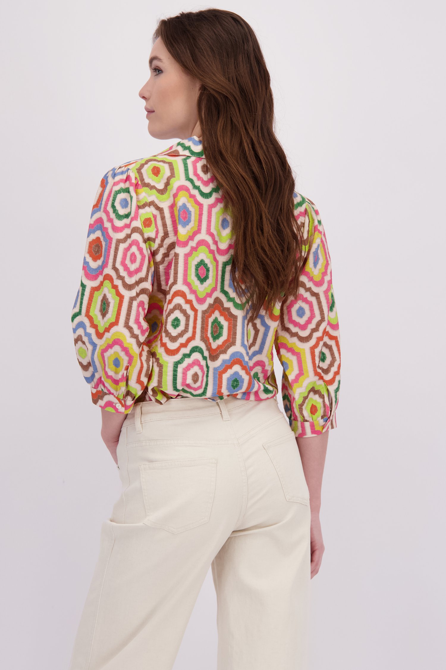 Achterkant van Blouse met kleurrijke print door Geisha voor Dames