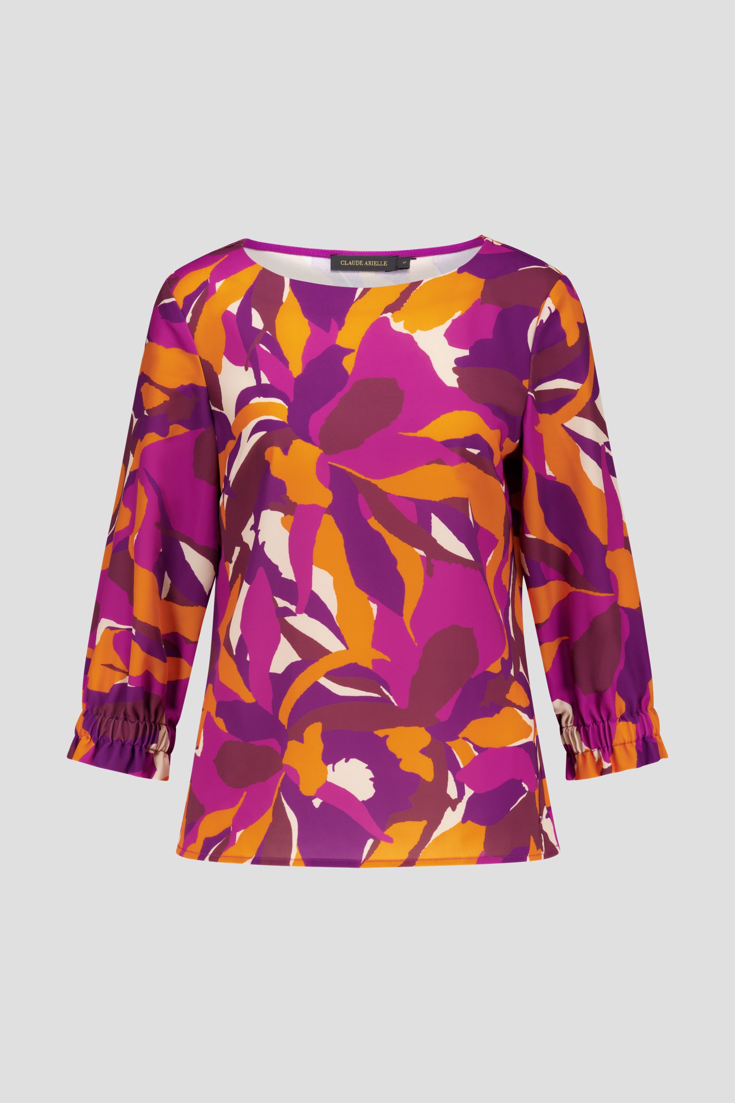 Blouse met oranje-paarse print van Claude Arielle voor Dames