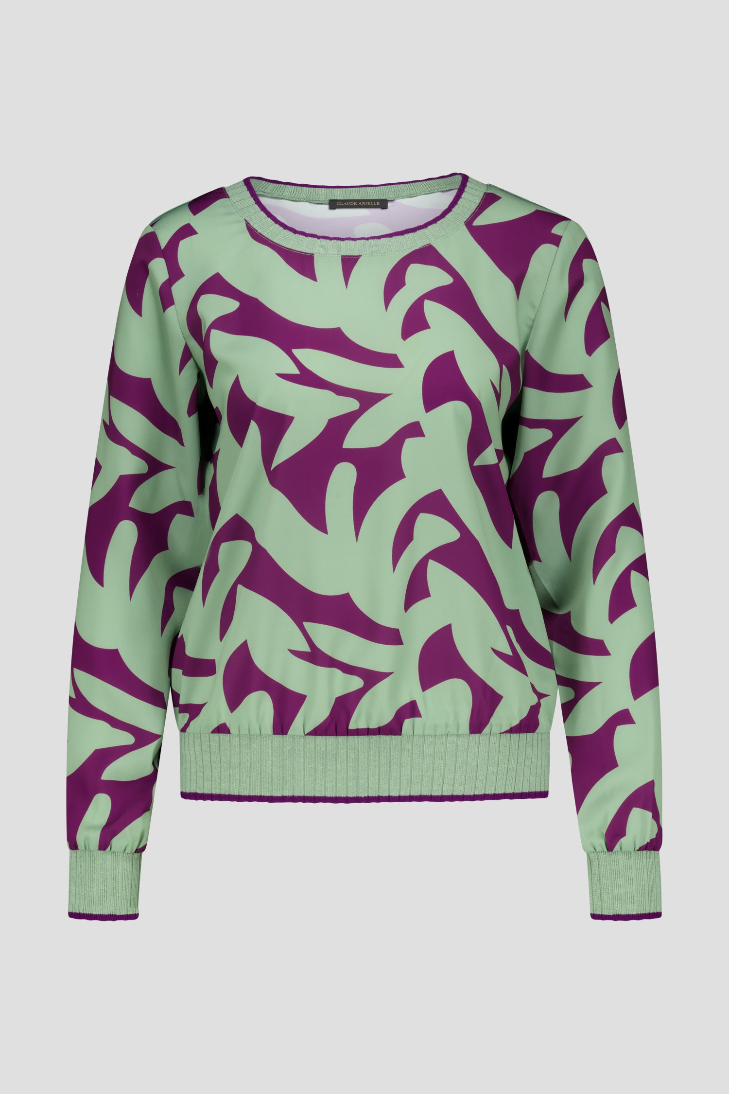 Blouse met paars-groene print van Claude Arielle voor Dames