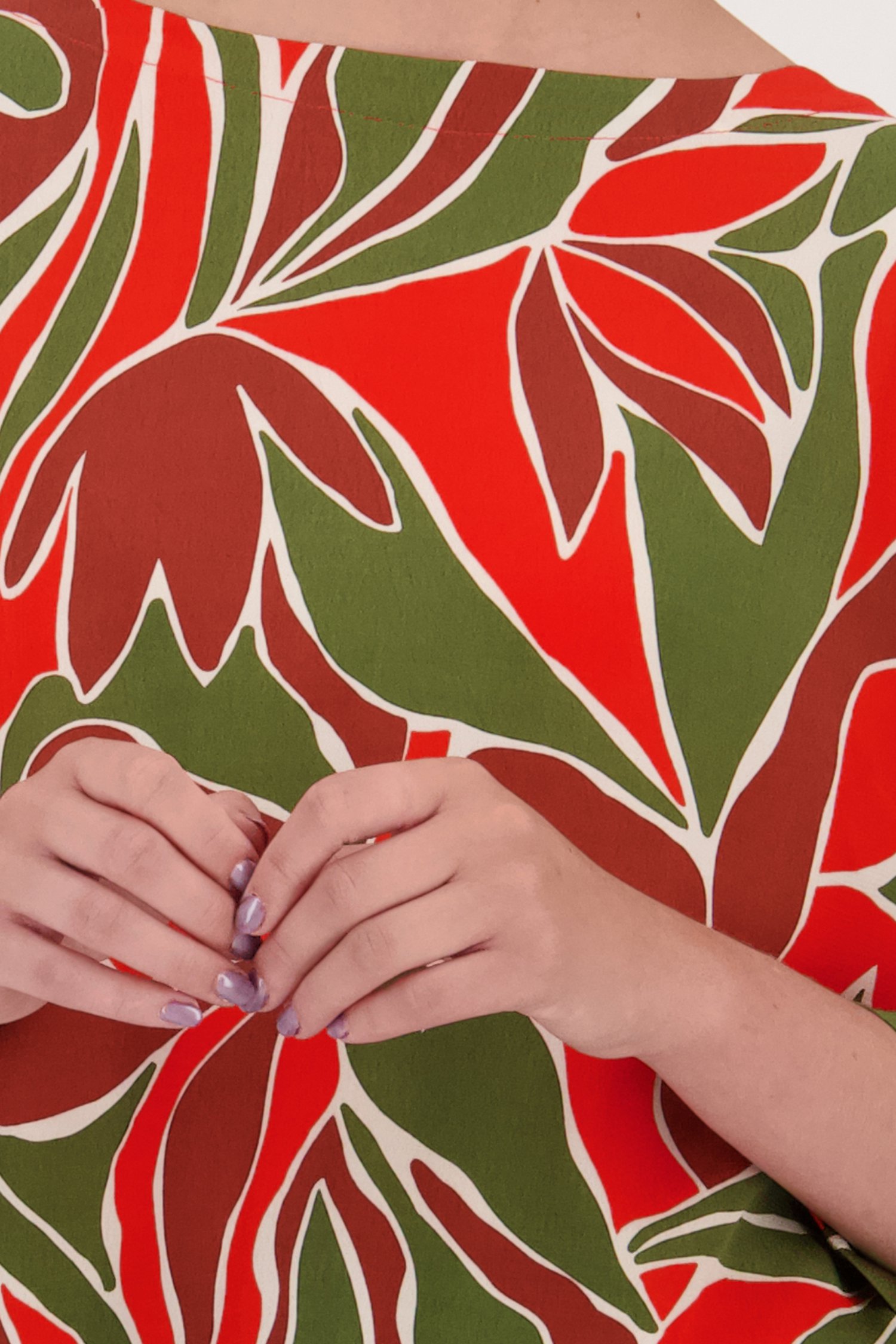 Blouse met print in kaki en rood van Libelle voor Dames