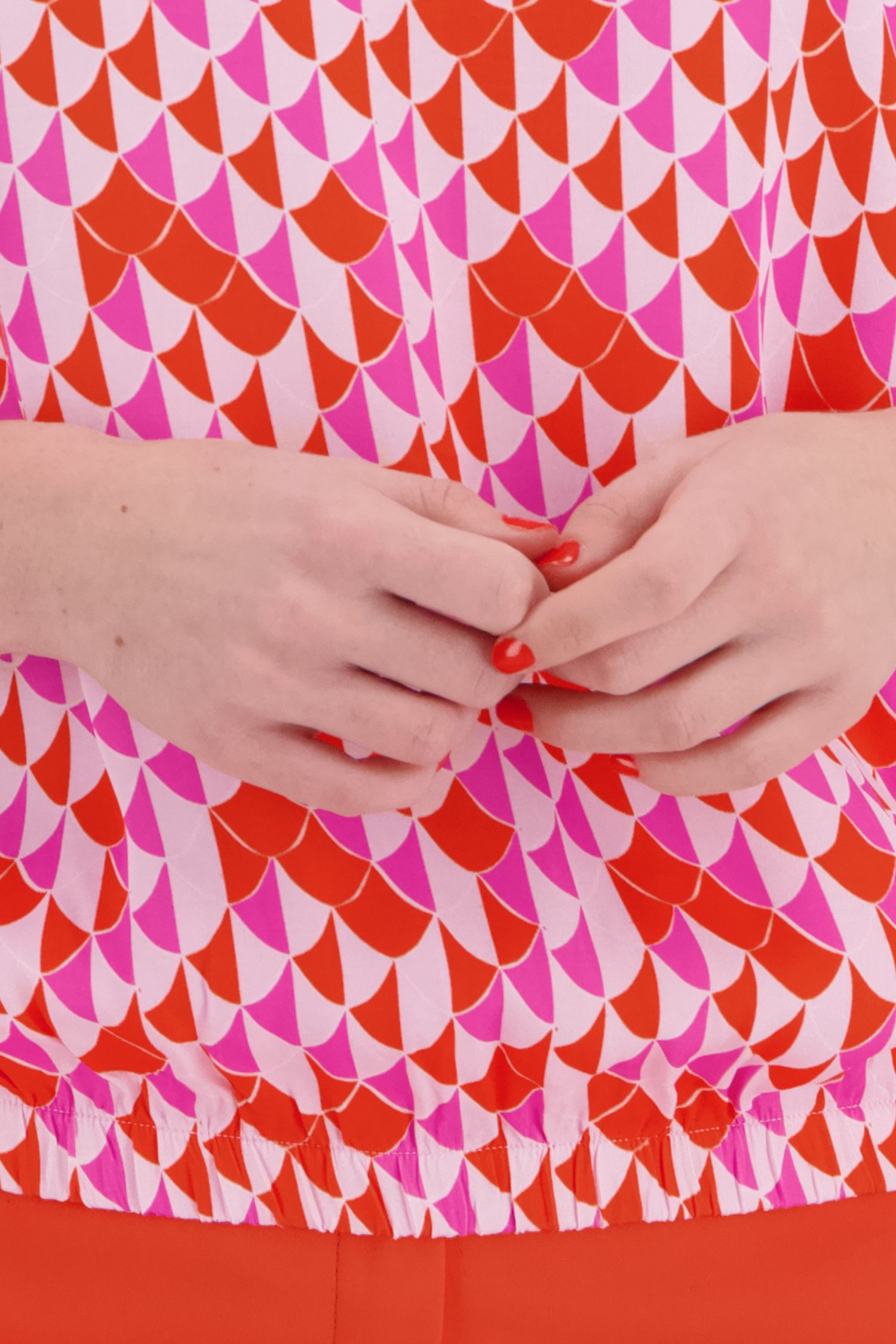 Blouse met rood-roze patroon van More & More voor Dames