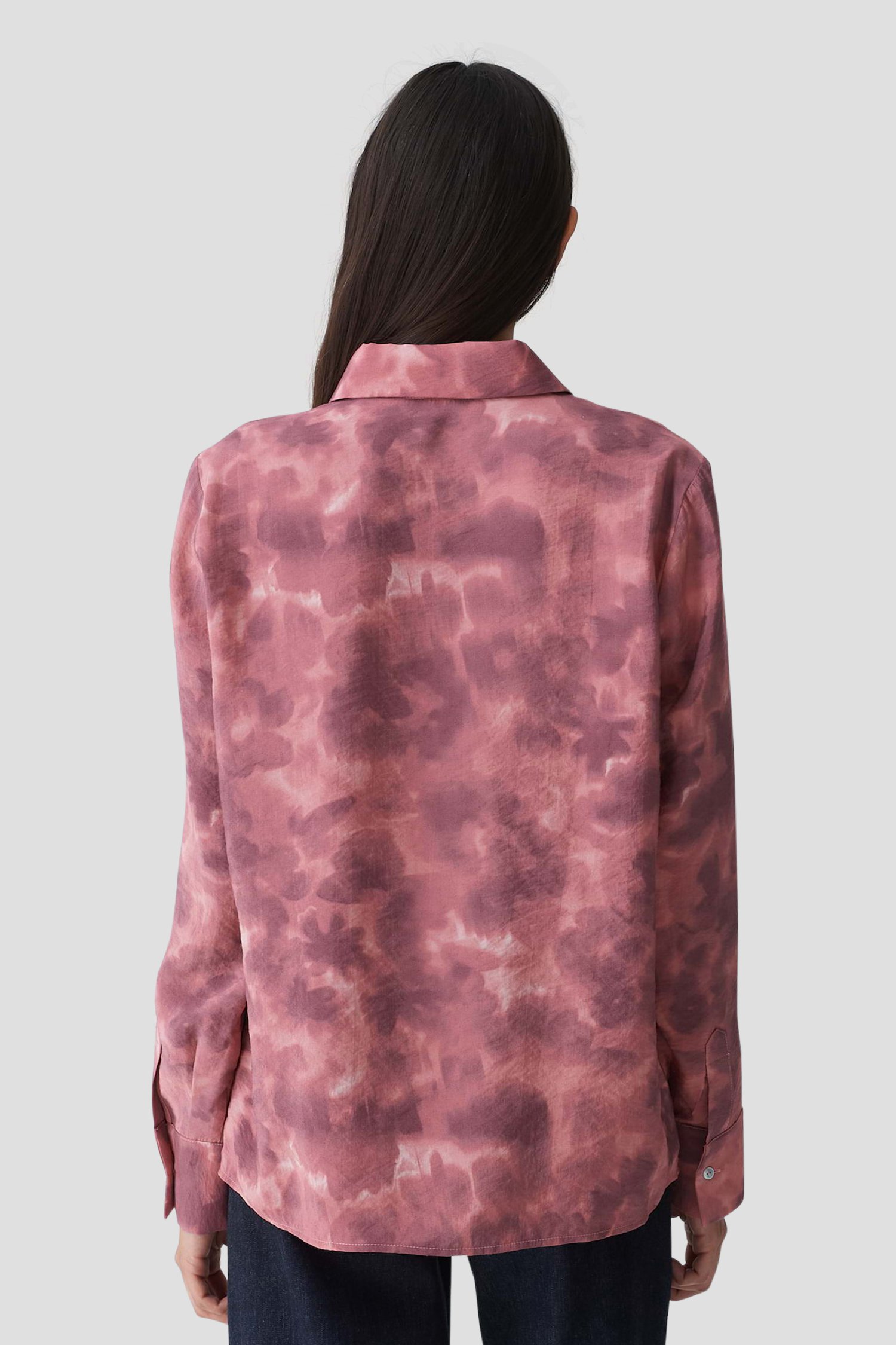 Blouse met roze aquarelprint van Opus voor Dames