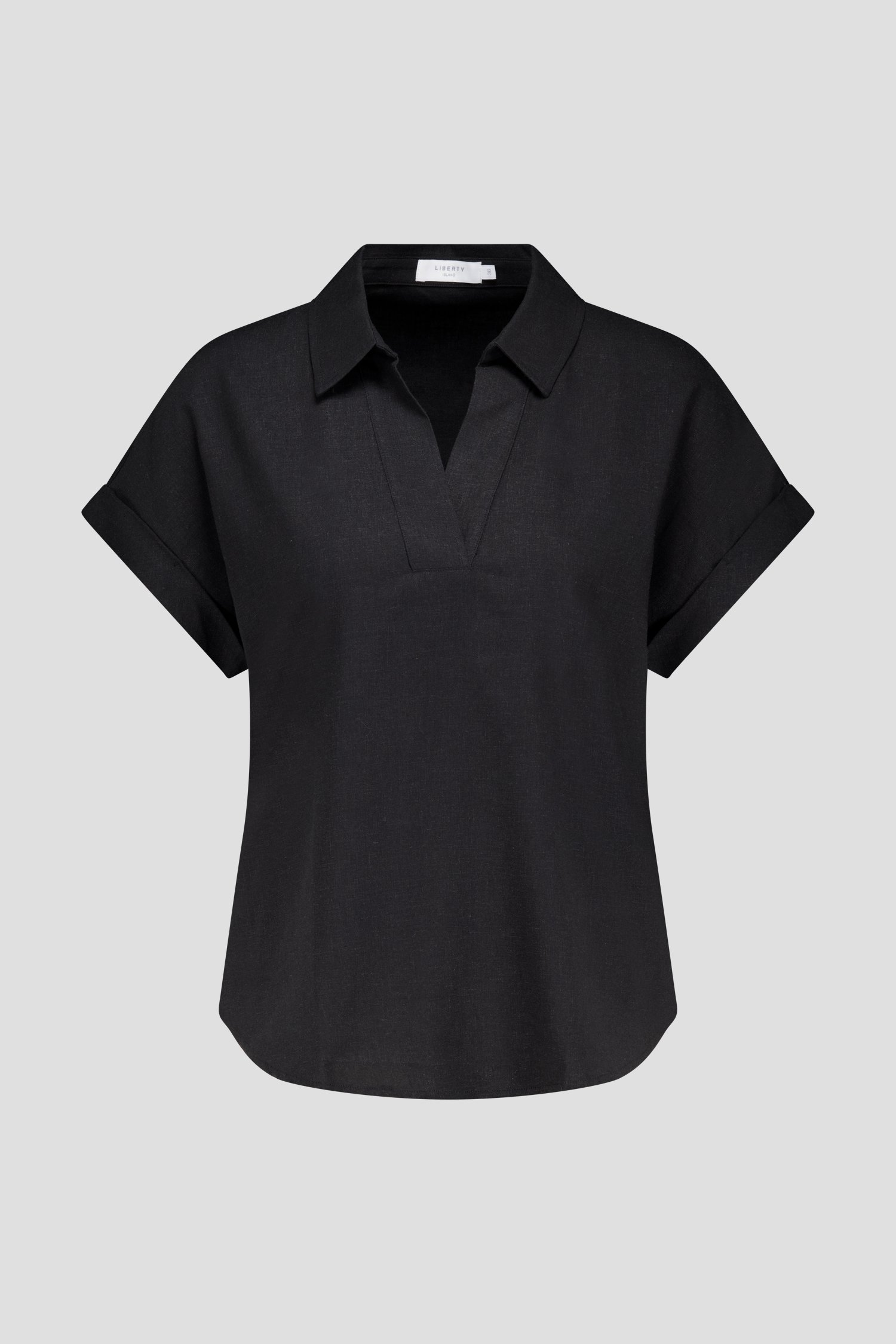 Blouse noire à col en V et manches courtes de Liberty Island pour Femmes
