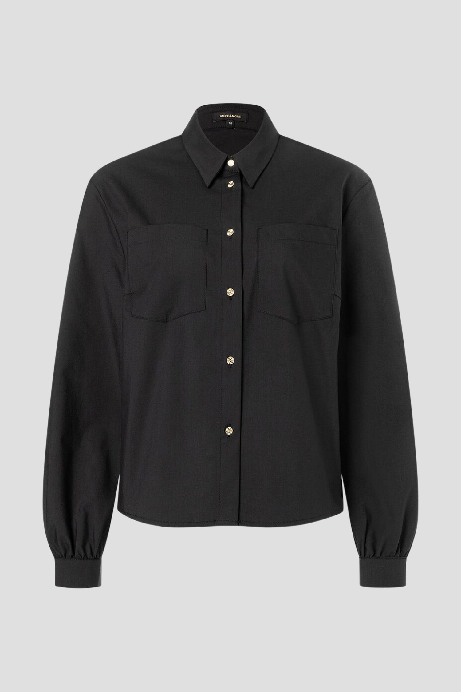 Blouse noire à coupe plus courte de More & More pour Femmes