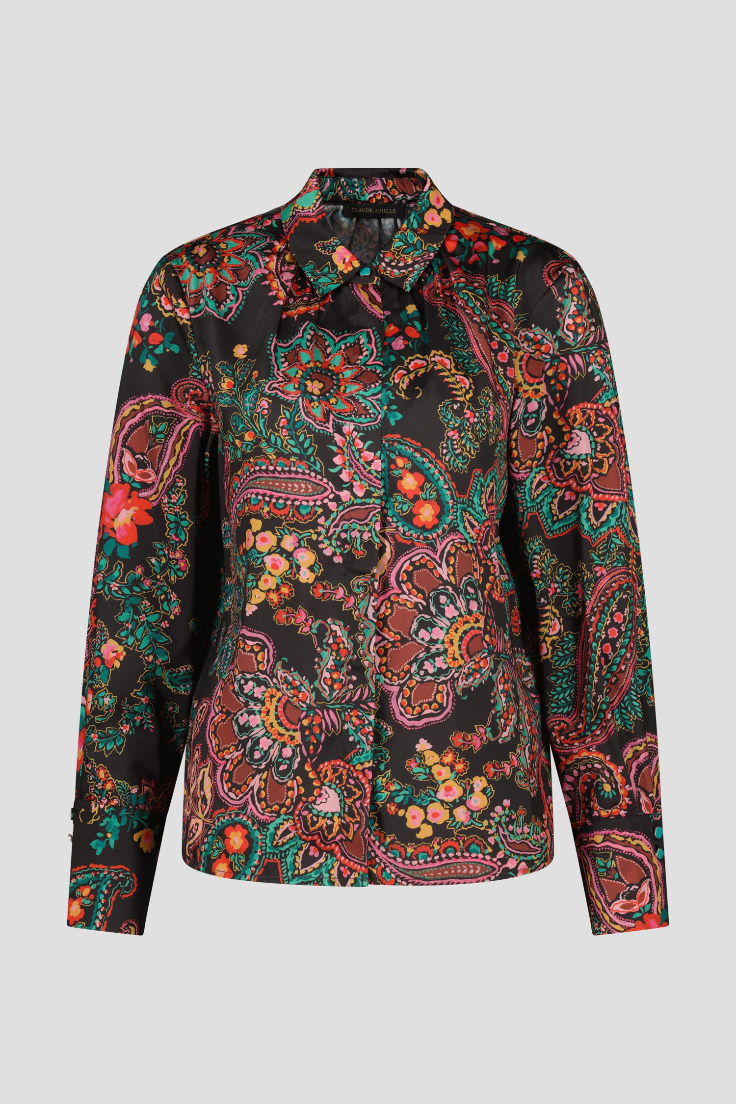 Blouse noire à imprimé paisley de Claude Arielle pour Femmes