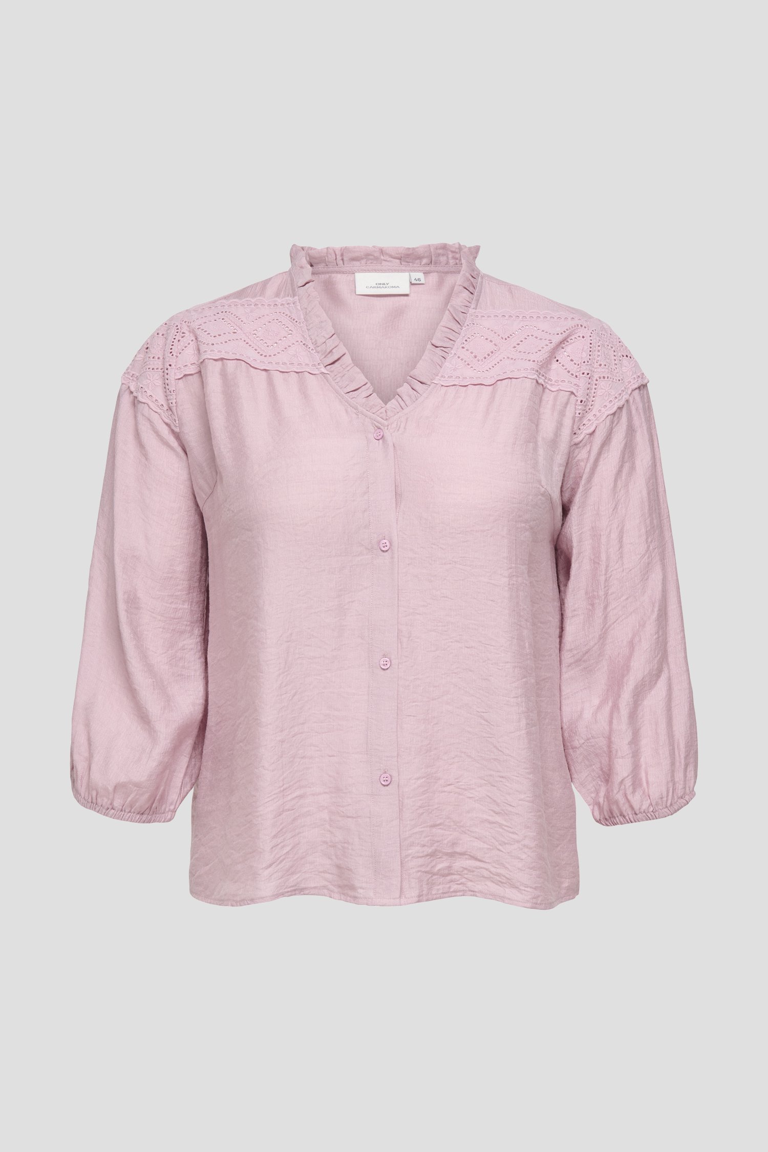 Photo produit 1 de Blouse rose clair avec broderie anglaise de ONLY Carmakoma pour Femmes