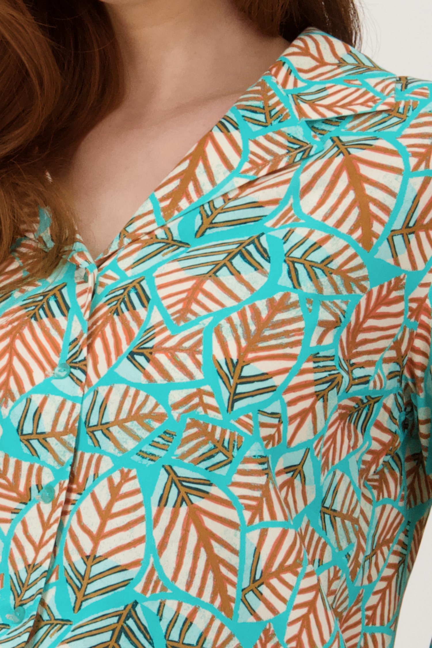Blouse turquoise à imprimé géométrique de Libelle pour Femmes