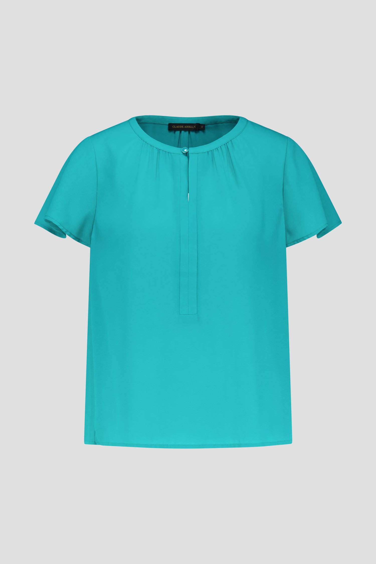 Blouse turquoise à manches papillon courtes de Claude Arielle pour Femmes
