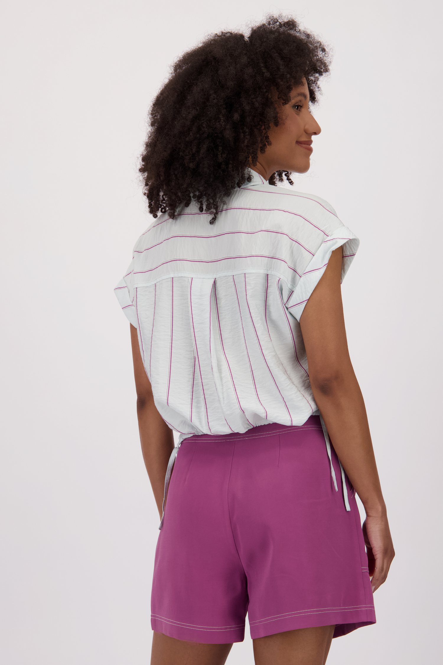 Blouse turquoise pastel à motif rayé de Louise pour Femmes