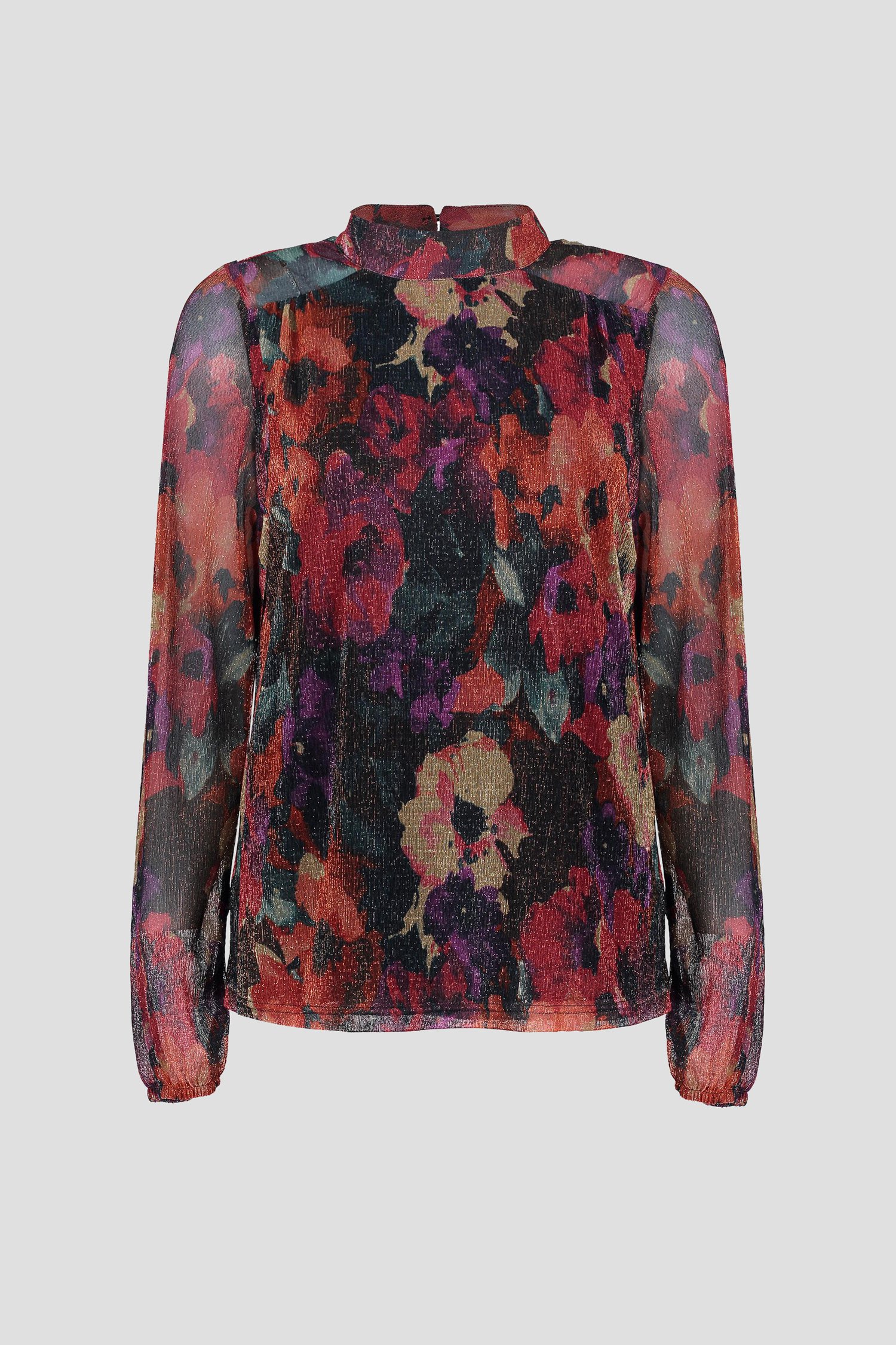 Productfoto 1 van Blouse van mesh met kleurrijk bloemenmotief door Geisha voor Dames