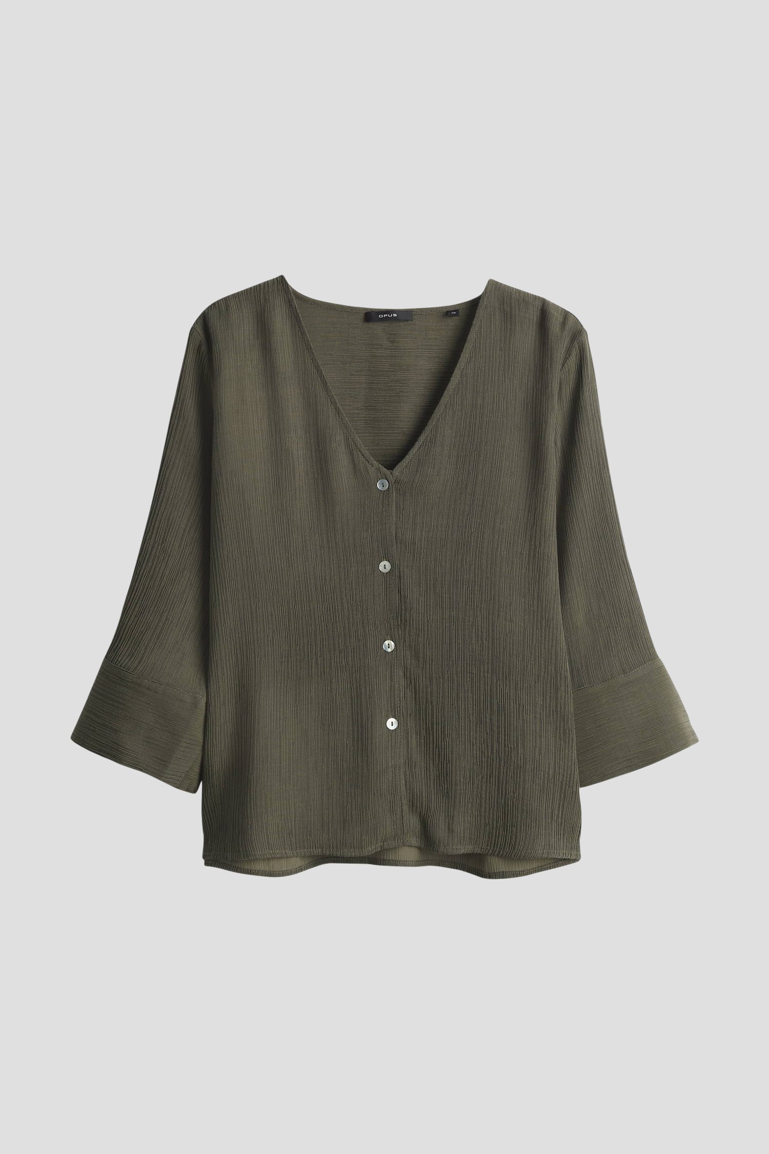 Photo produit 1 de Blouse vert olive à manches 3/4 de Opus pour Femmes