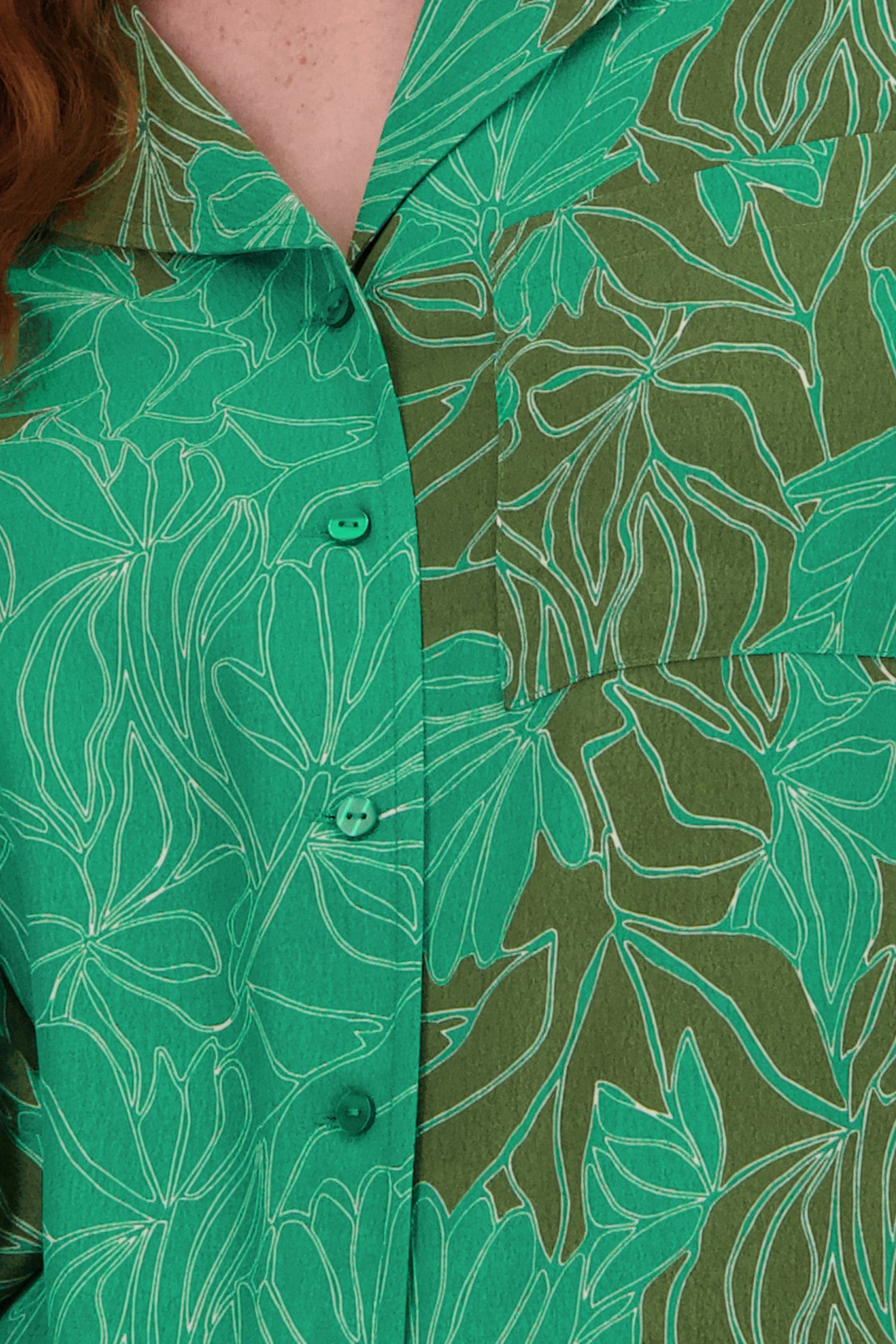 Blouse verte à imprimé feuilles de Libelle pour Femmes