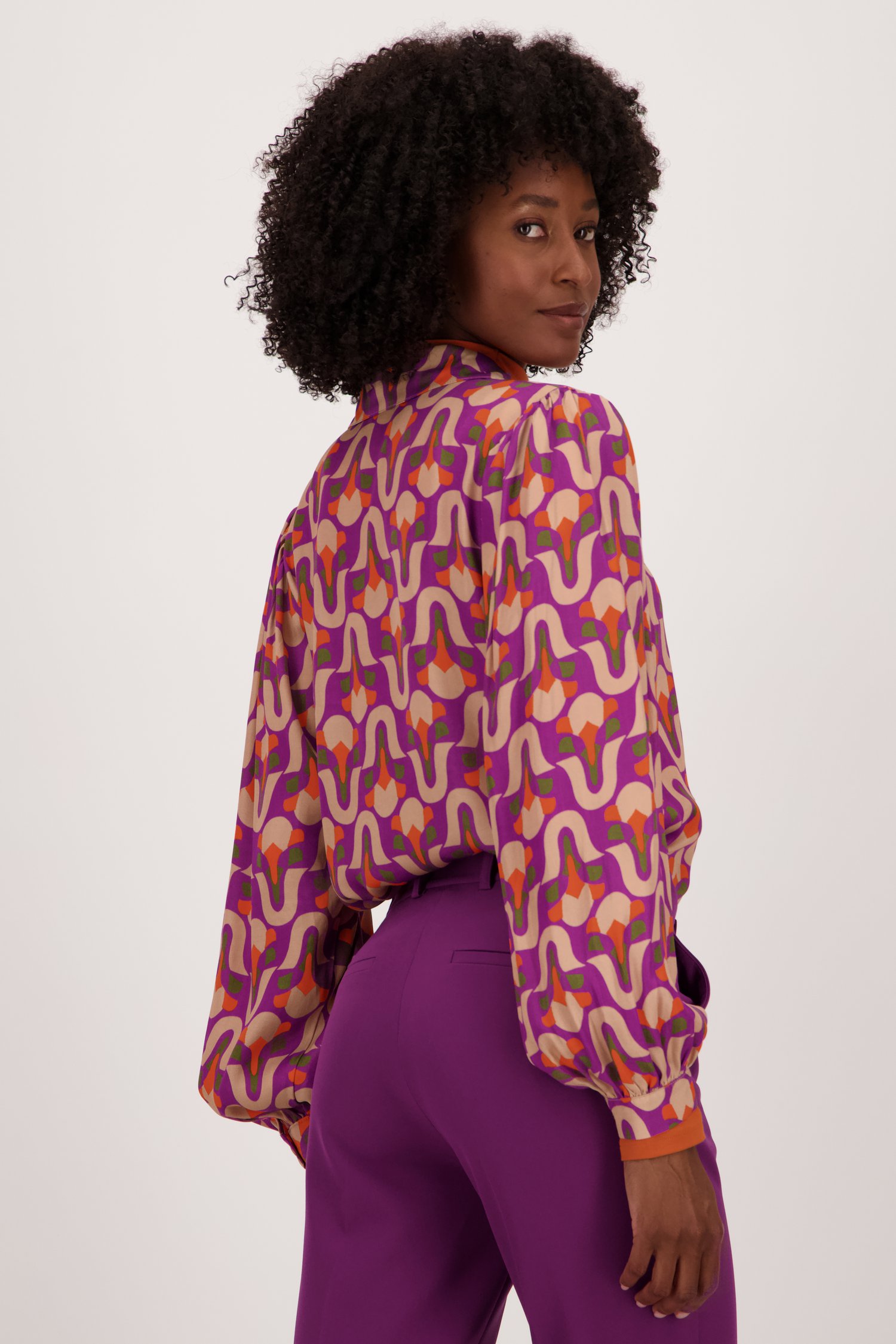 Blouse violette imprimée de Geisha pour Femmes