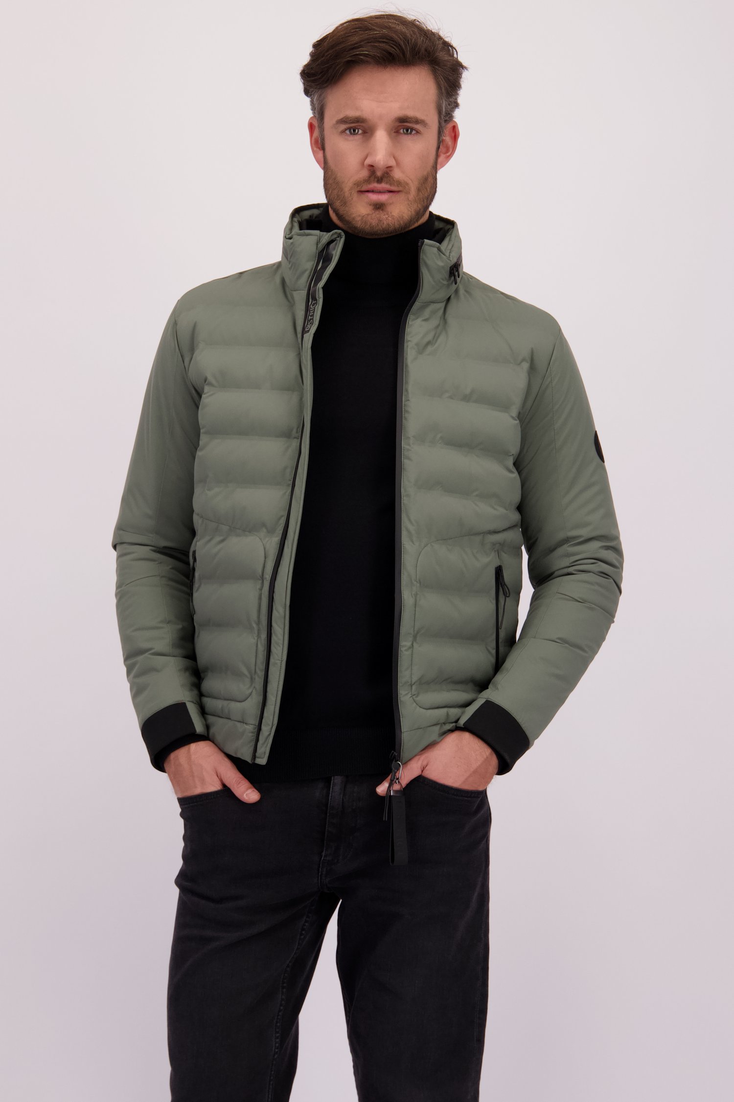 Le devant de Blouson bomber matelassé kaki  de District pour Hommes