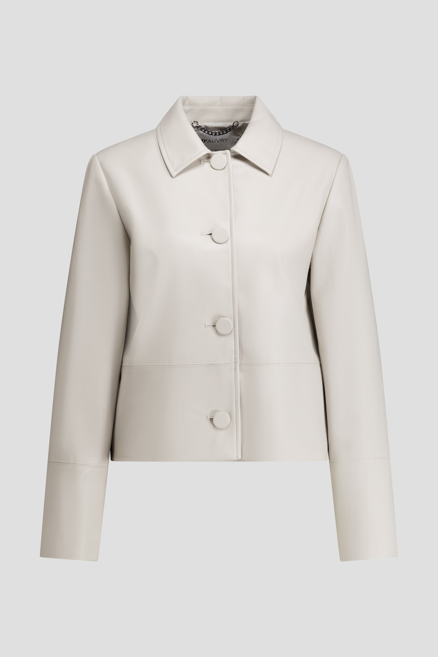 Photo produit 1 de  Blouson gris clair en simili-cuir de D'Auvry pour Femmes