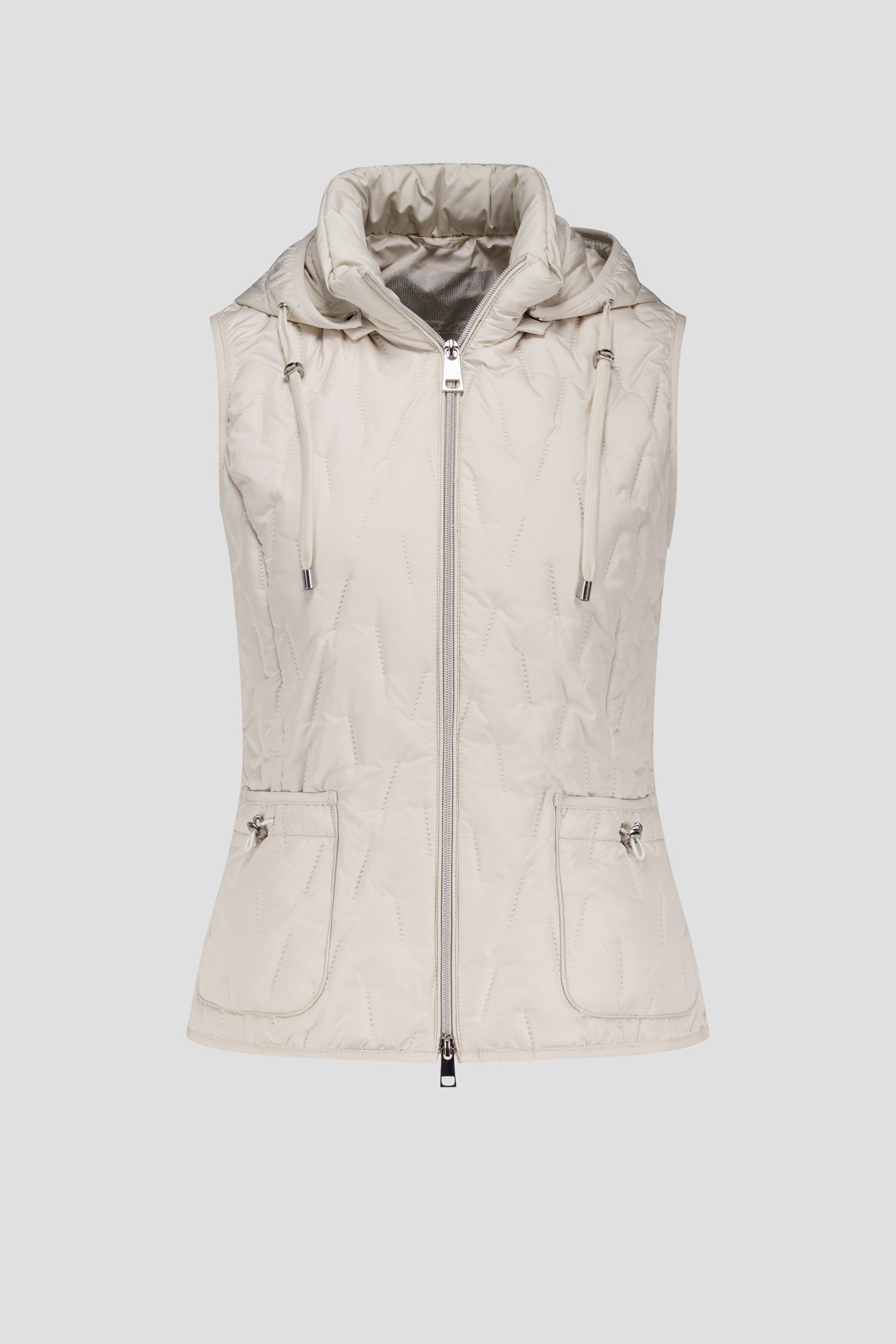 Bodywarmer beige avec capuche amovible  de Barbara Lebek pour Femmes
