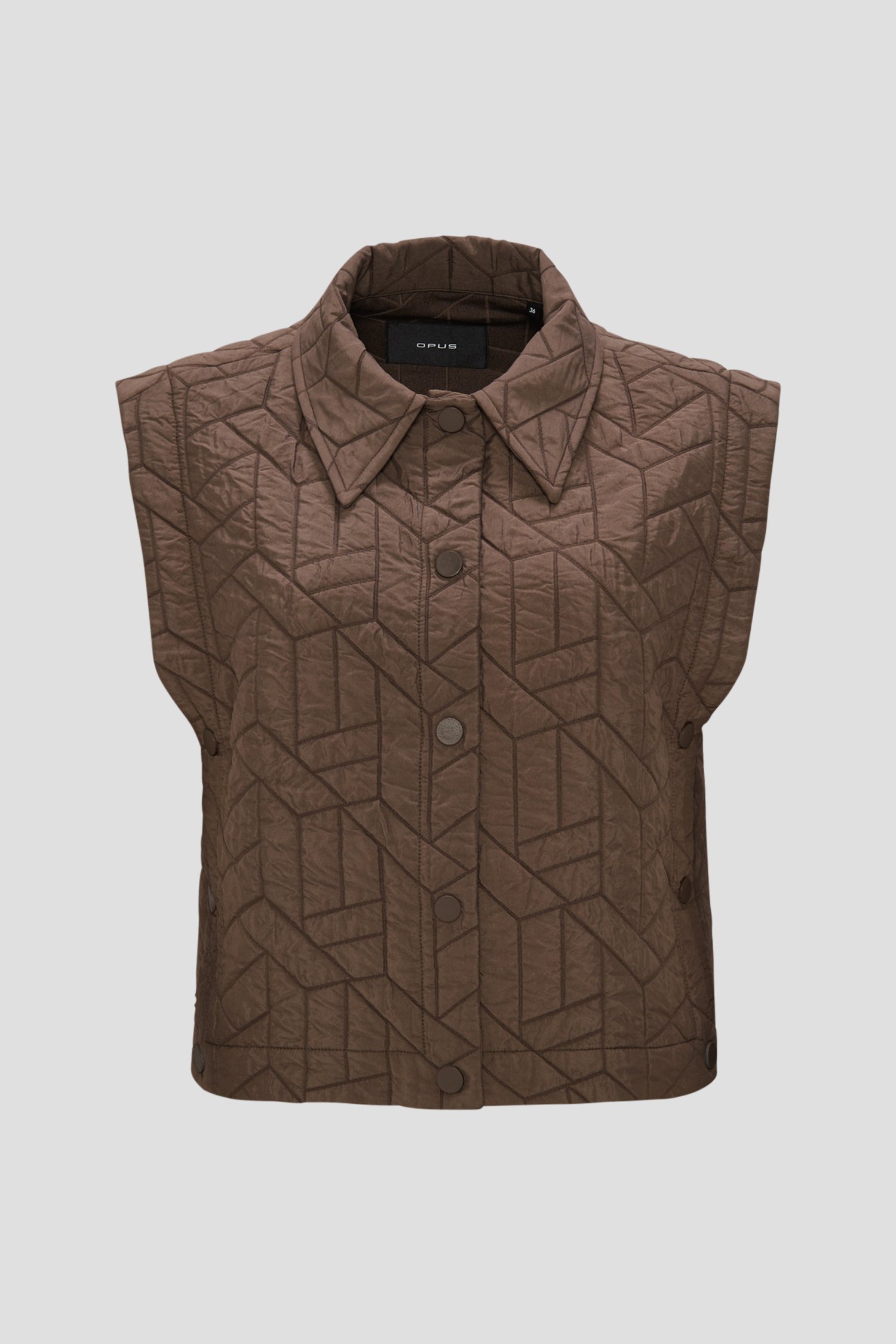 Bodywarmer court marron de Opus pour Femmes