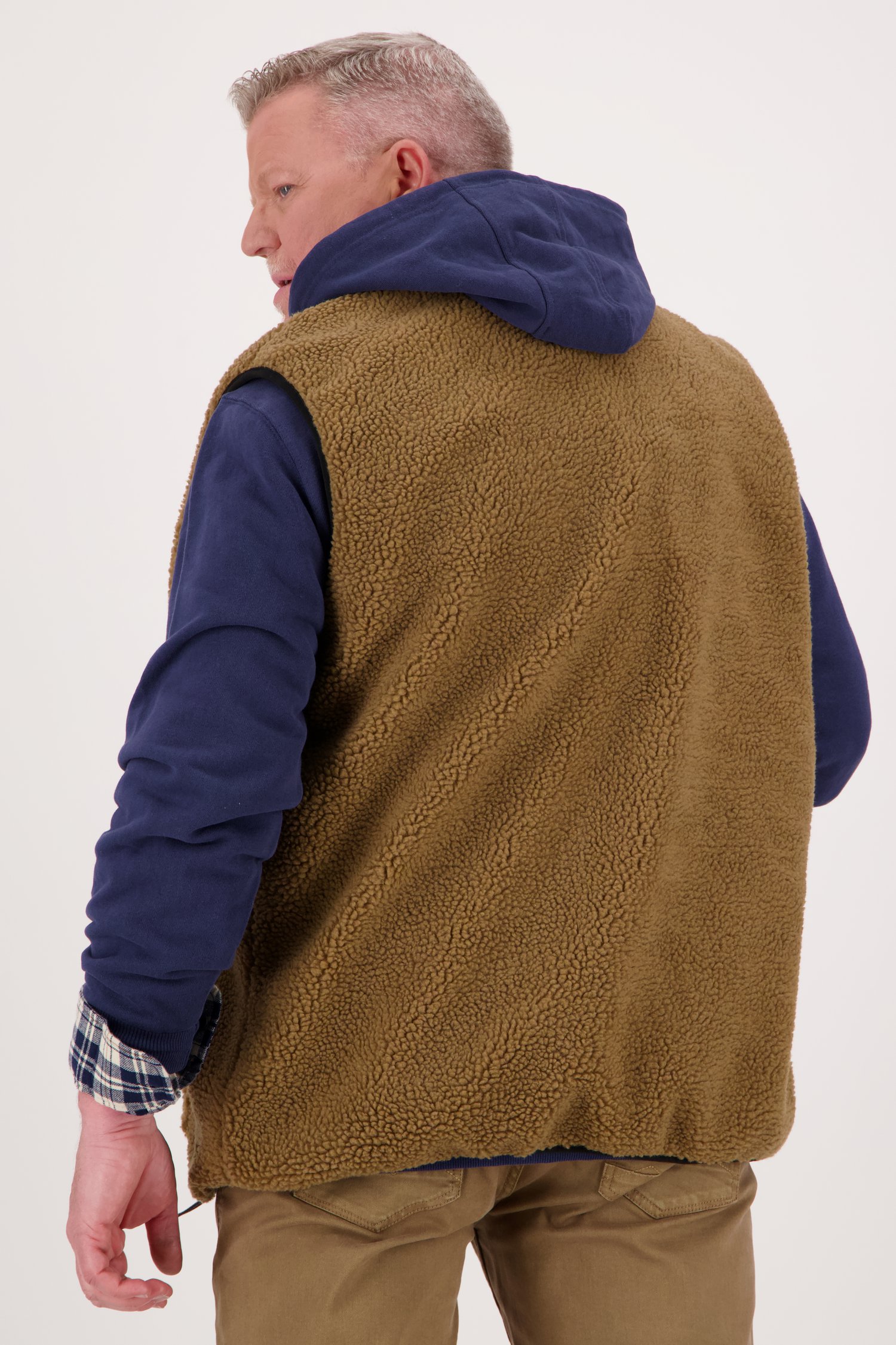 Bodywarmer en teddy marron de Jefferson pour Hommes