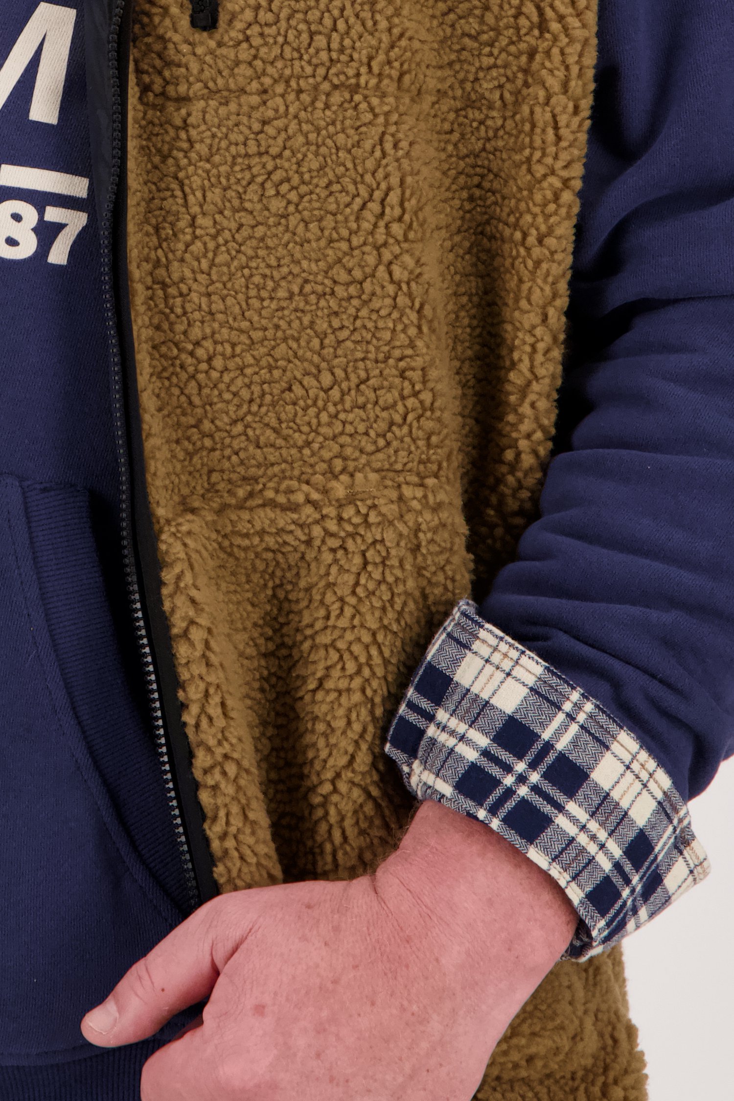 Bodywarmer en teddy marron de Jefferson pour Hommes
