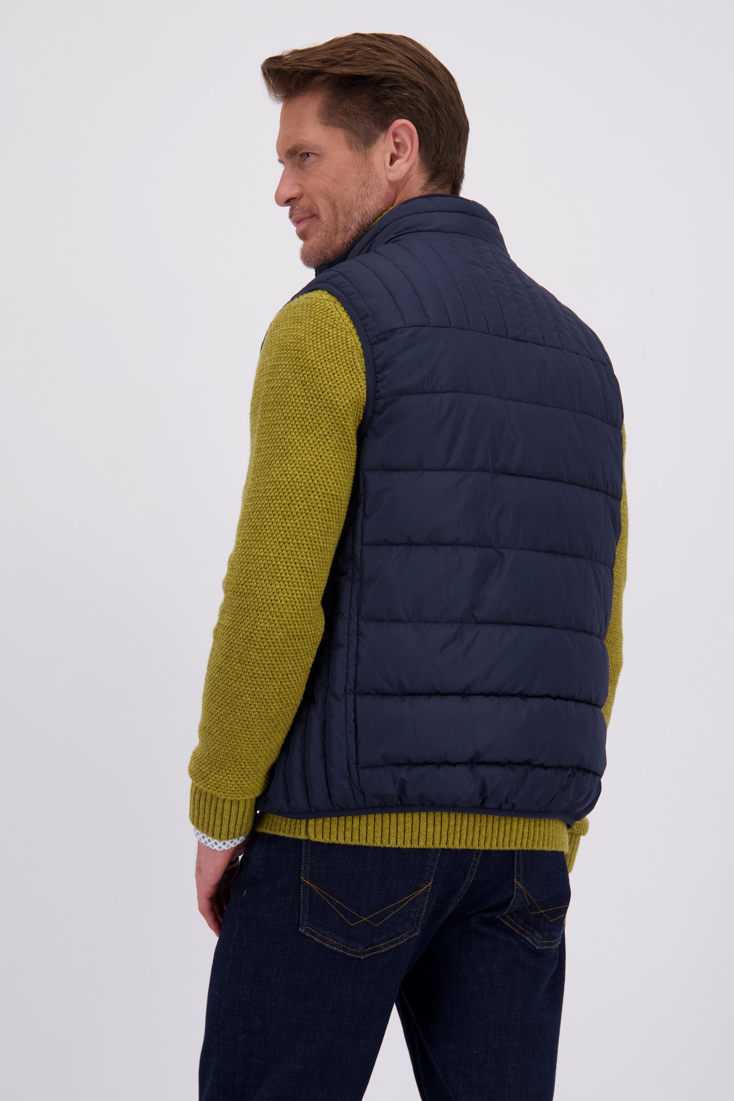 Le dos de Bodywarmer matelassé bleu foncé de Dansaert Blue pour Hommes