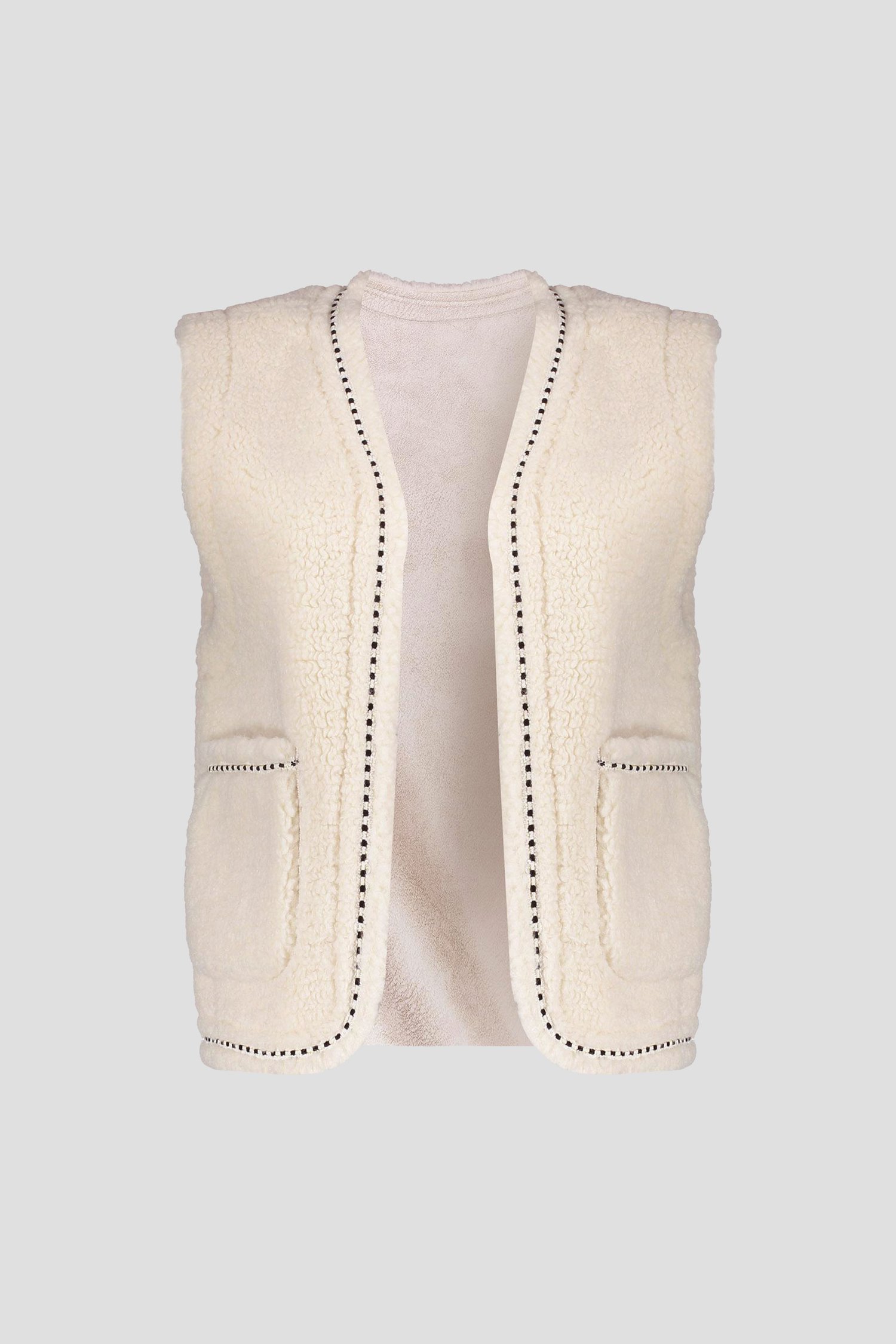 Photo produit 1 de  Bodywarmer réversible écru avec teddy de Geisha pour Femmes