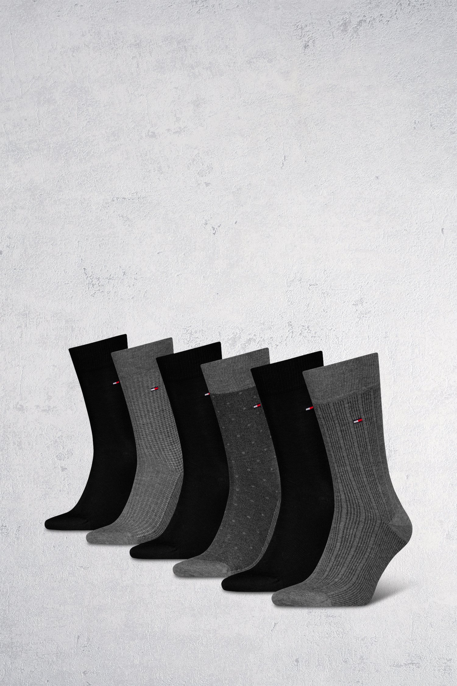 Boîte cadeau chaussettes grises/noires - 6 paires  de Tommy Hilfiger pour Hommes