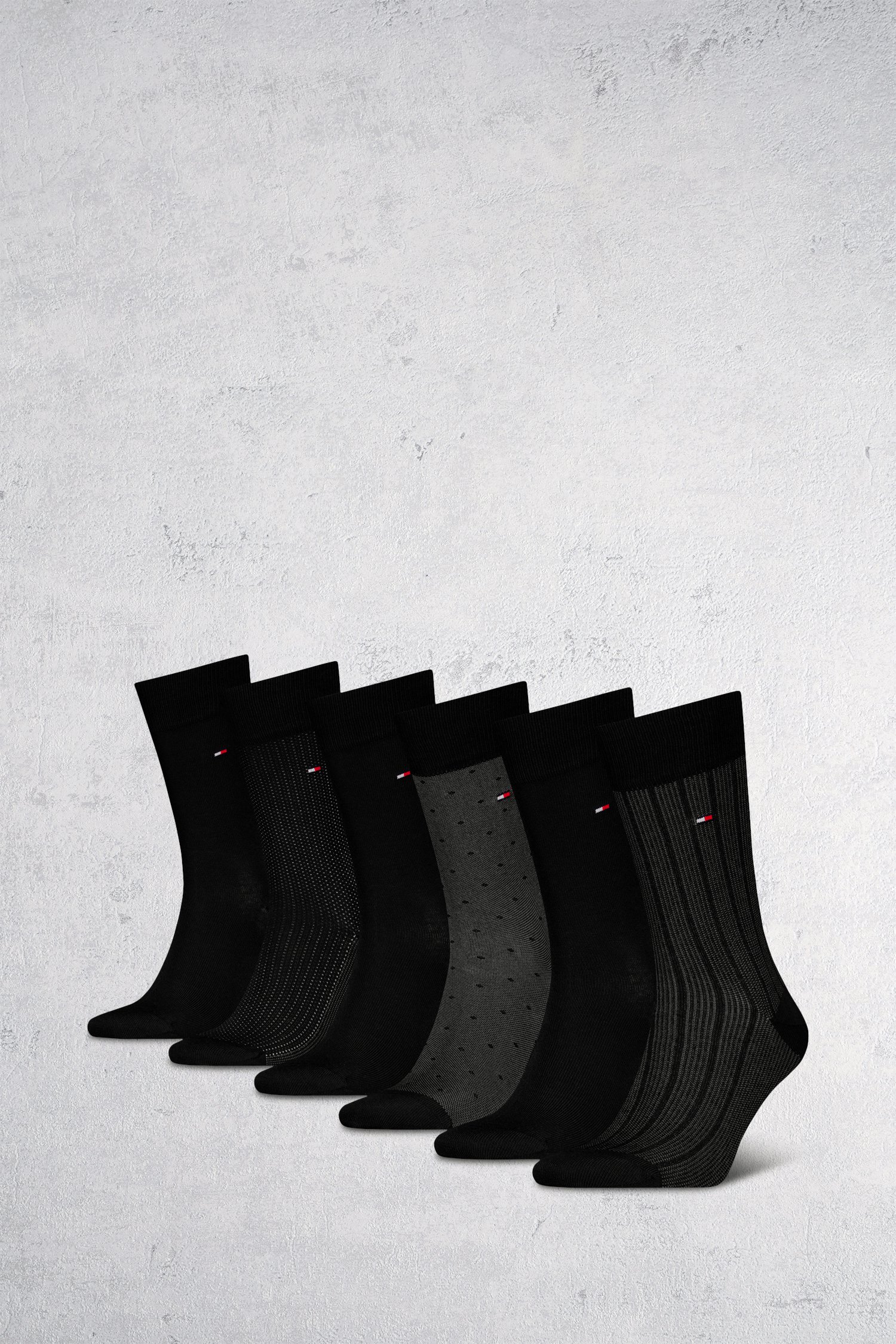 Boîte cadeau chaussettes noires - 6 paires  de Tommy Hilfiger pour Hommes