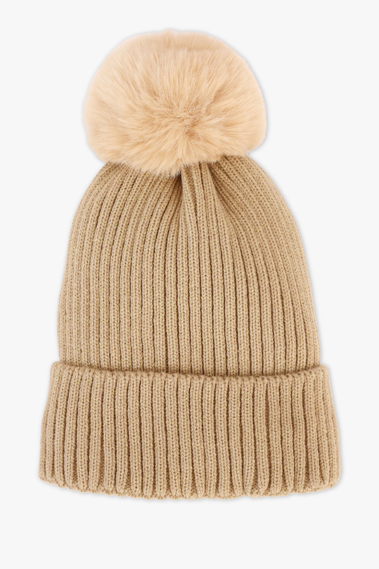 Bonnet beige foncé avec doublure douce de Liberty Island pour Femmes