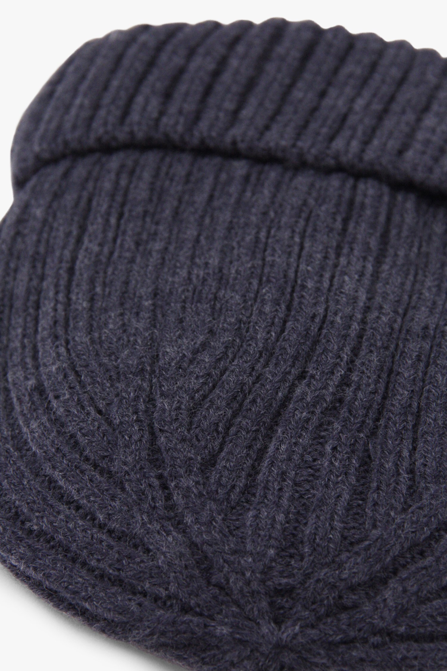 Bonnet en tricot côtelé bleu foncé de Michaelis pour Hommes