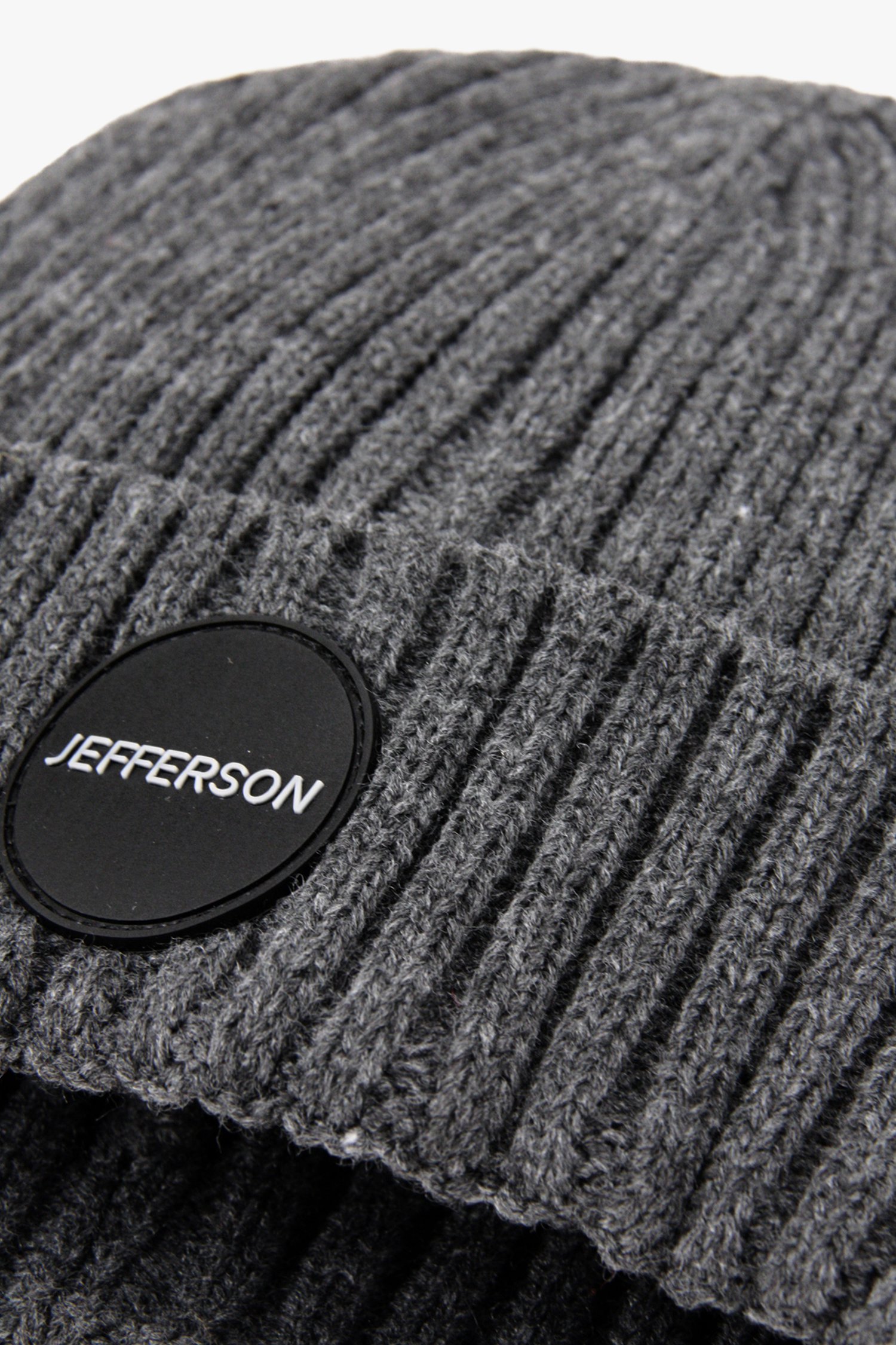 Bonnet en tricot côtelé gris foncé de Jefferson pour Hommes
