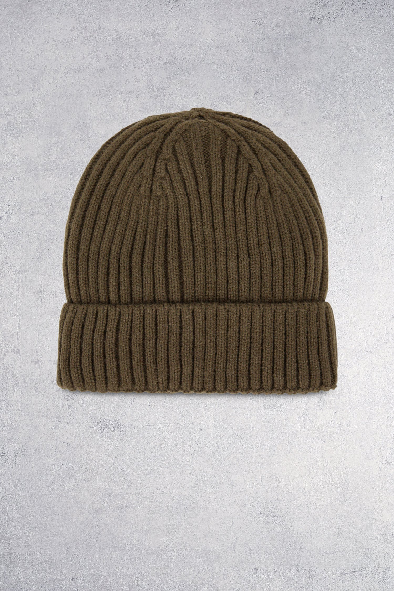 Détail de Bonnet en tricot côtelé kaki de Michaelis pour Hommes