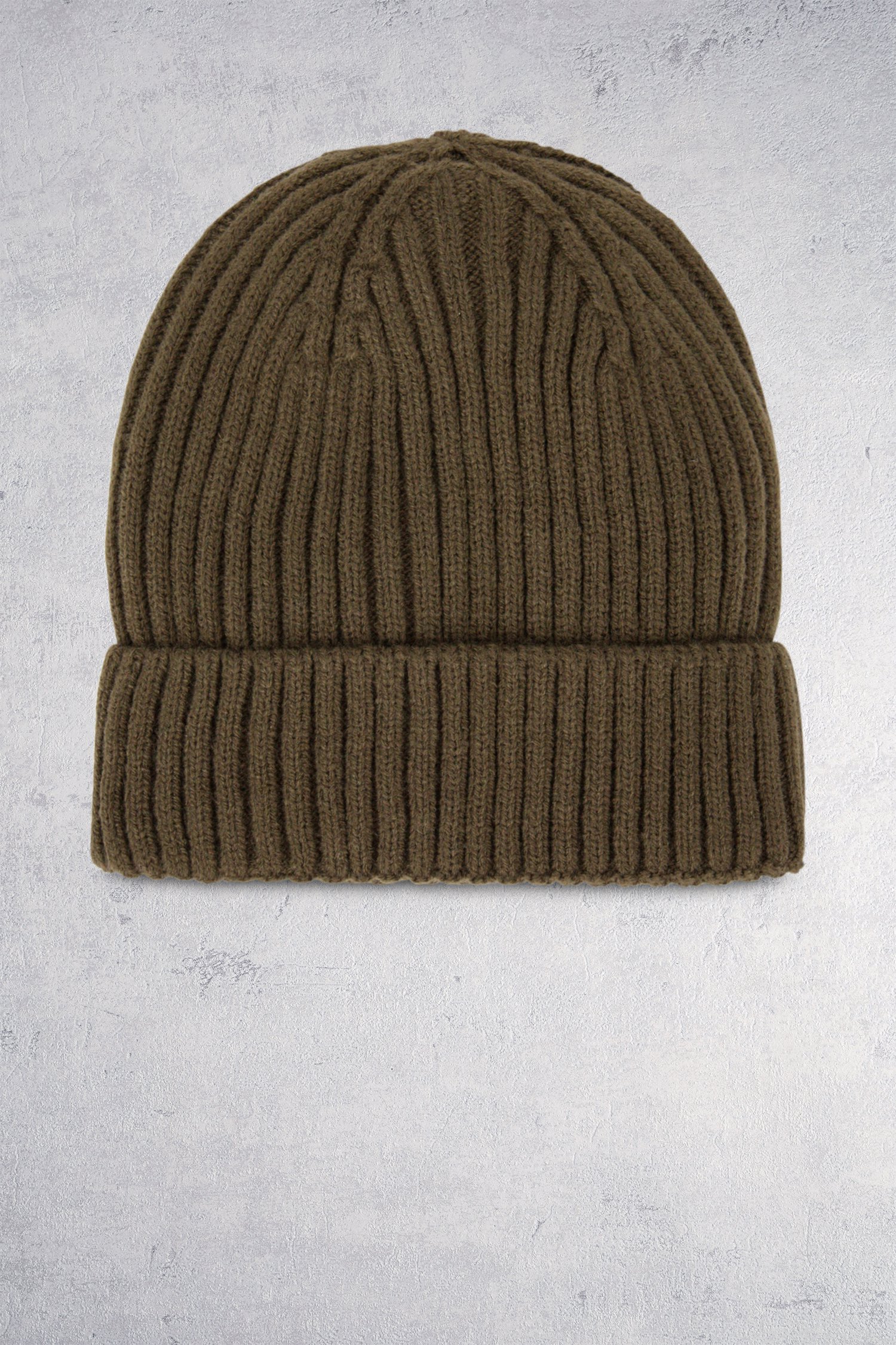 Le devant de Bonnet en tricot côtelé kaki de Michaelis pour Hommes