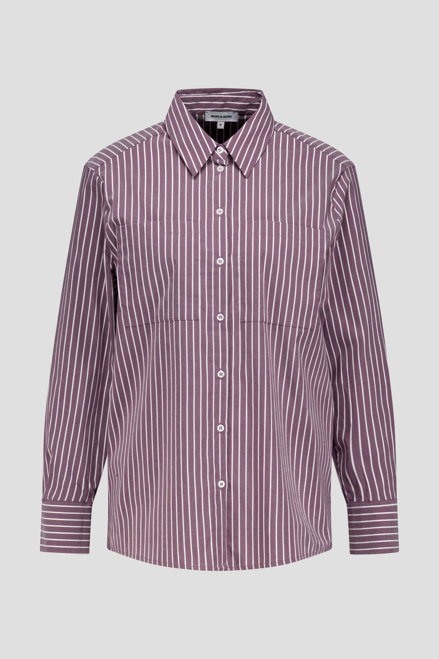 Productfoto 1 van Bordeaux blouse met witte strepen door More & More voor Dames