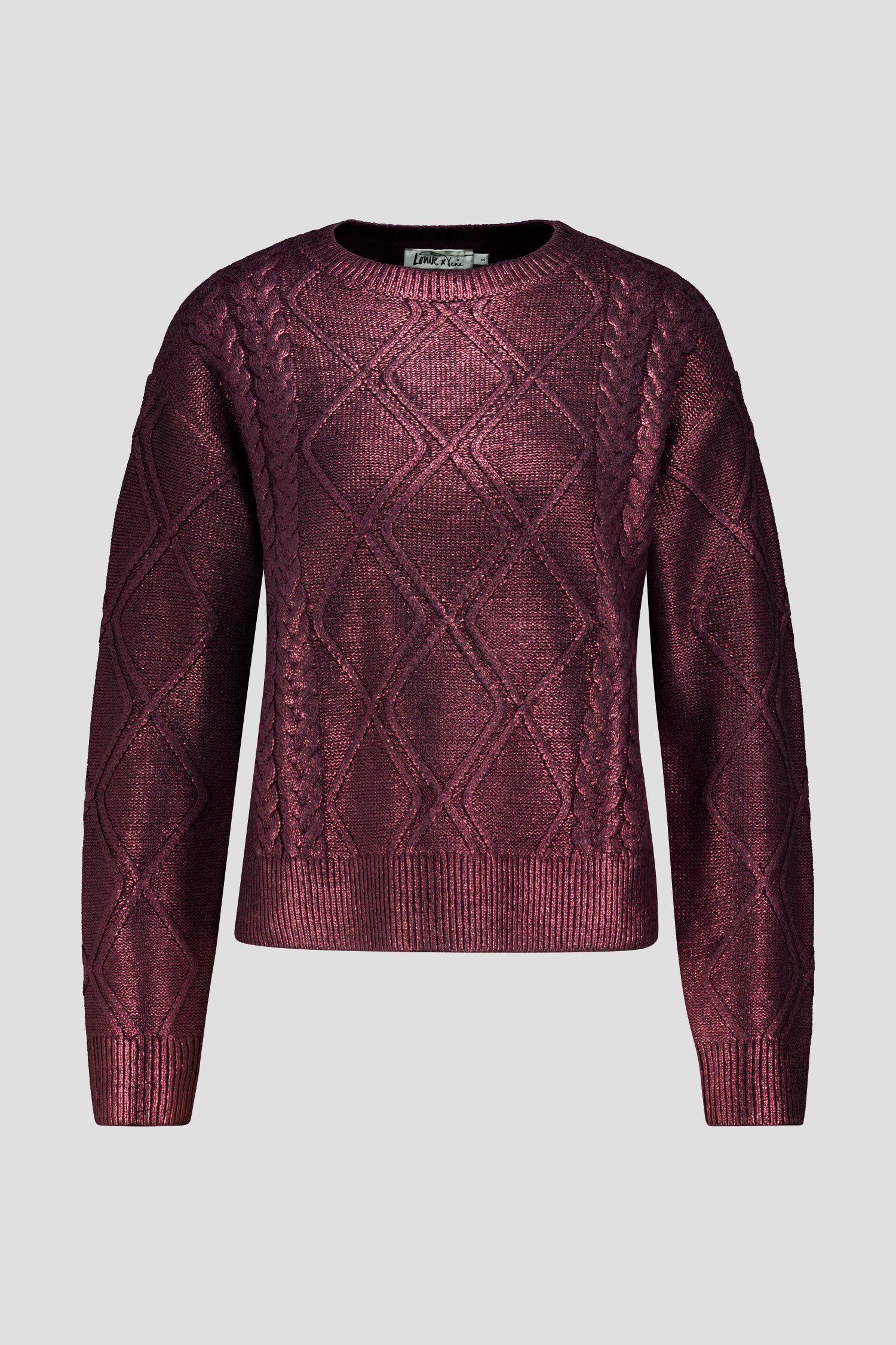 Productfoto 2 van Bordeaux gebreide trui met glanzende coating door Louise voor Dames